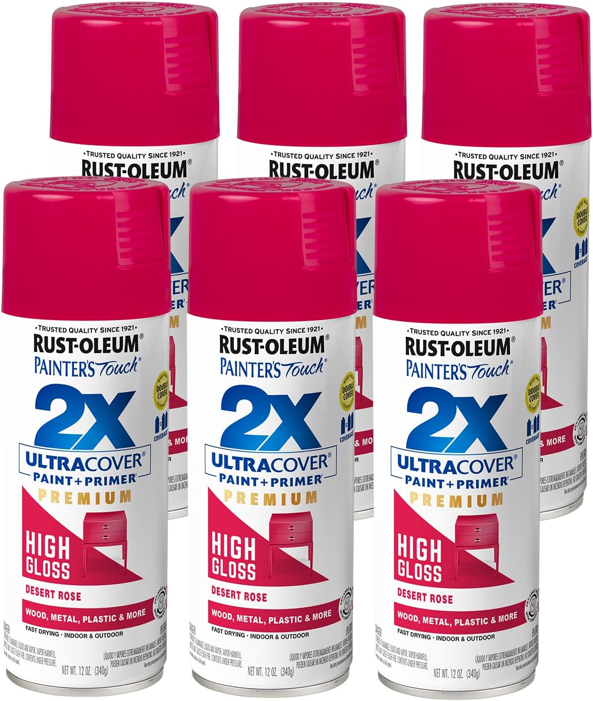 Rust-Oleum 331182 Painter's Touch 2X Ultra Cover Spray Paint, 12 oz, Ultra Matte Black