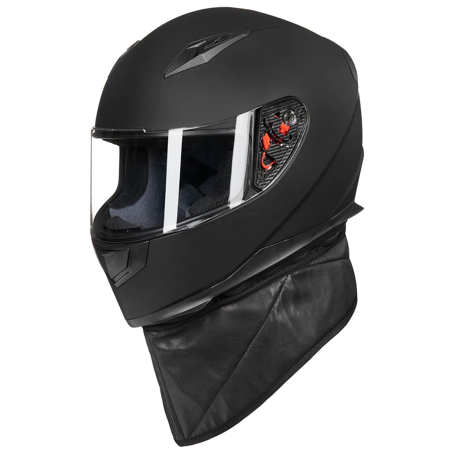 ILM Full Face Motorcycle Street Bike Helmet with Removable Winter Neck Scarf + 2 Visors DOT Model-JK313