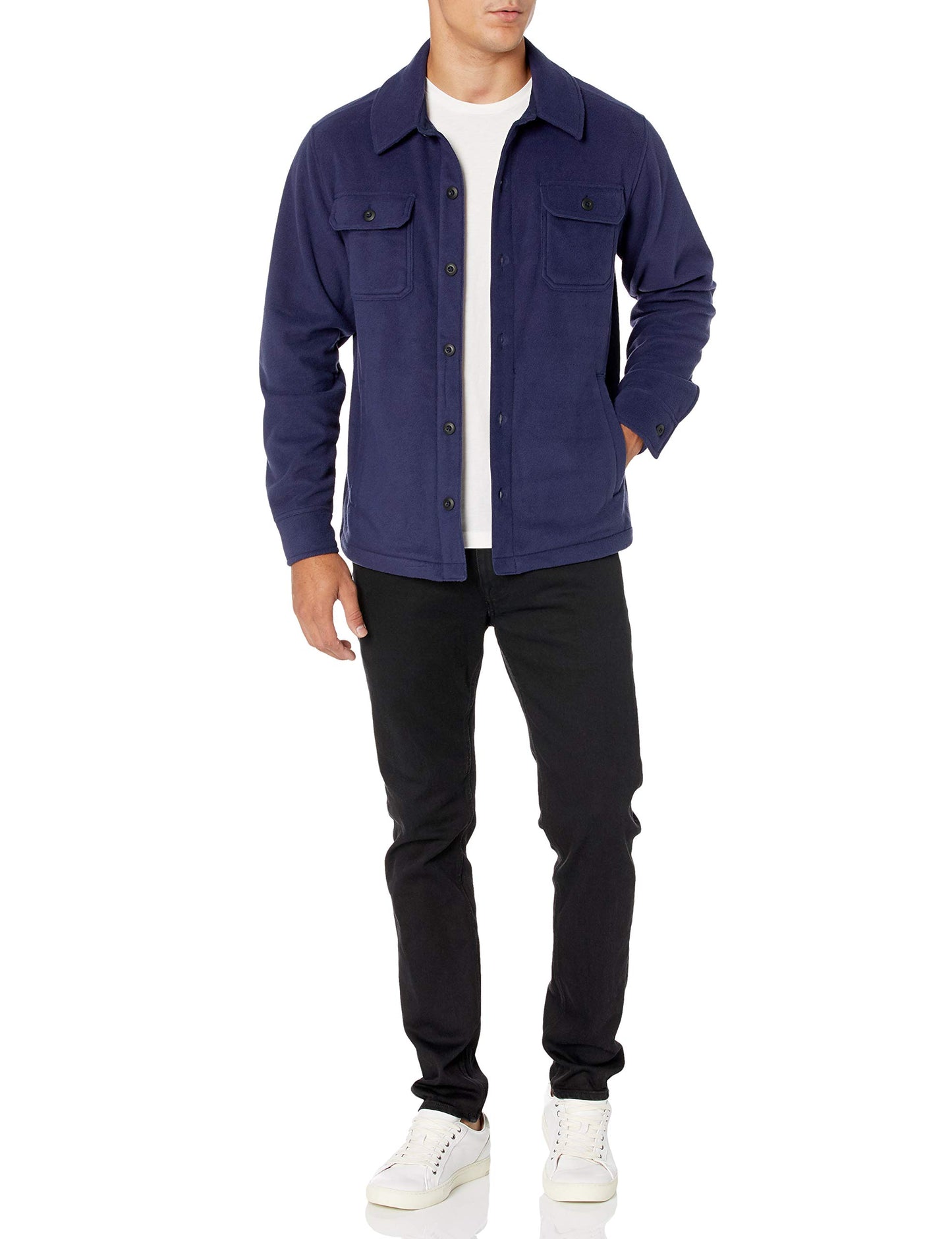 Amazon Essentials Men's Long-Sleeve Polar Fleece Shirt Jacket