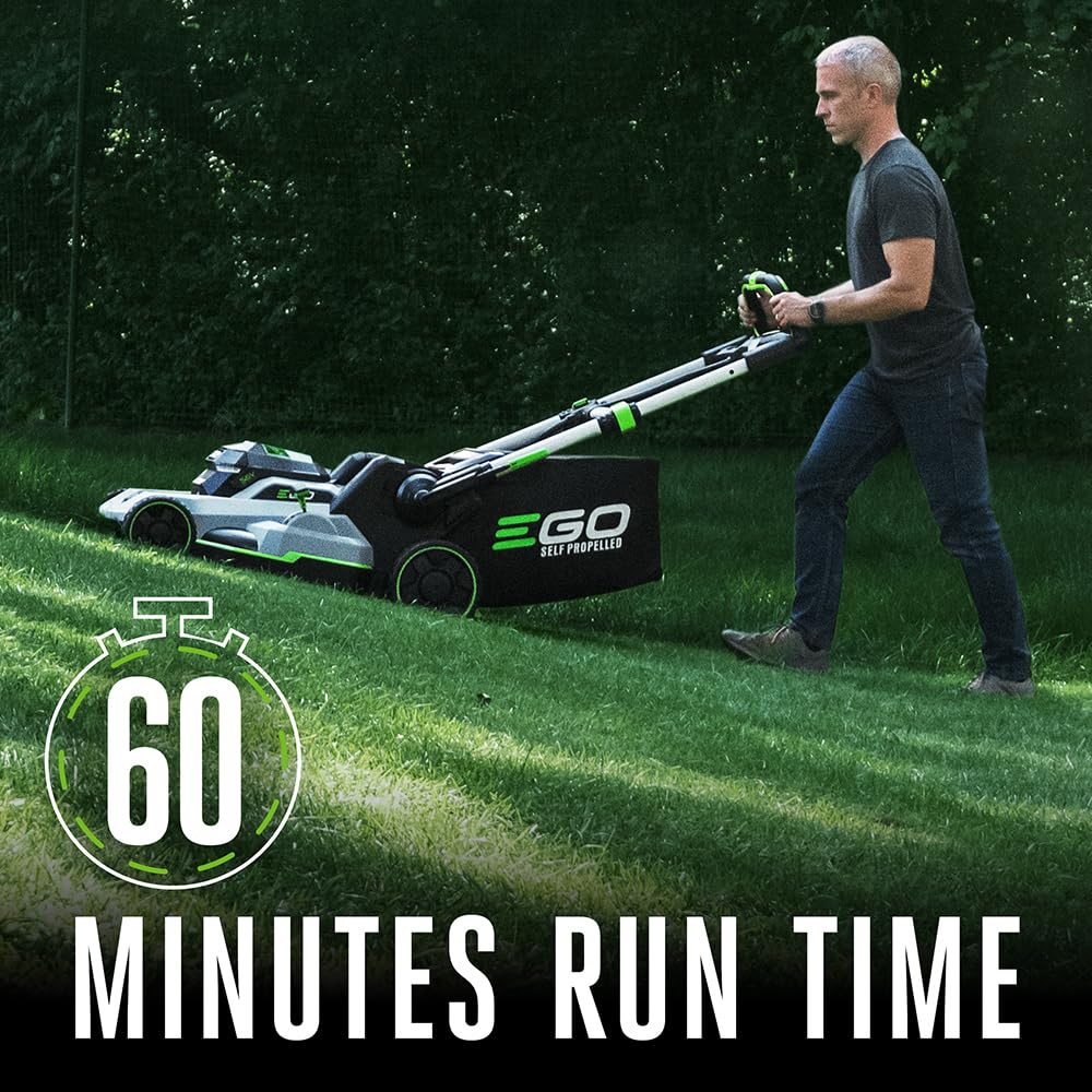 EGO POWER+ Electric Lawn Mower, Self-Propelled Cordless with Select Cut and Touch Drive, Includes 56V 7.5Ah Battery and Rapid Charger – LM2135SP