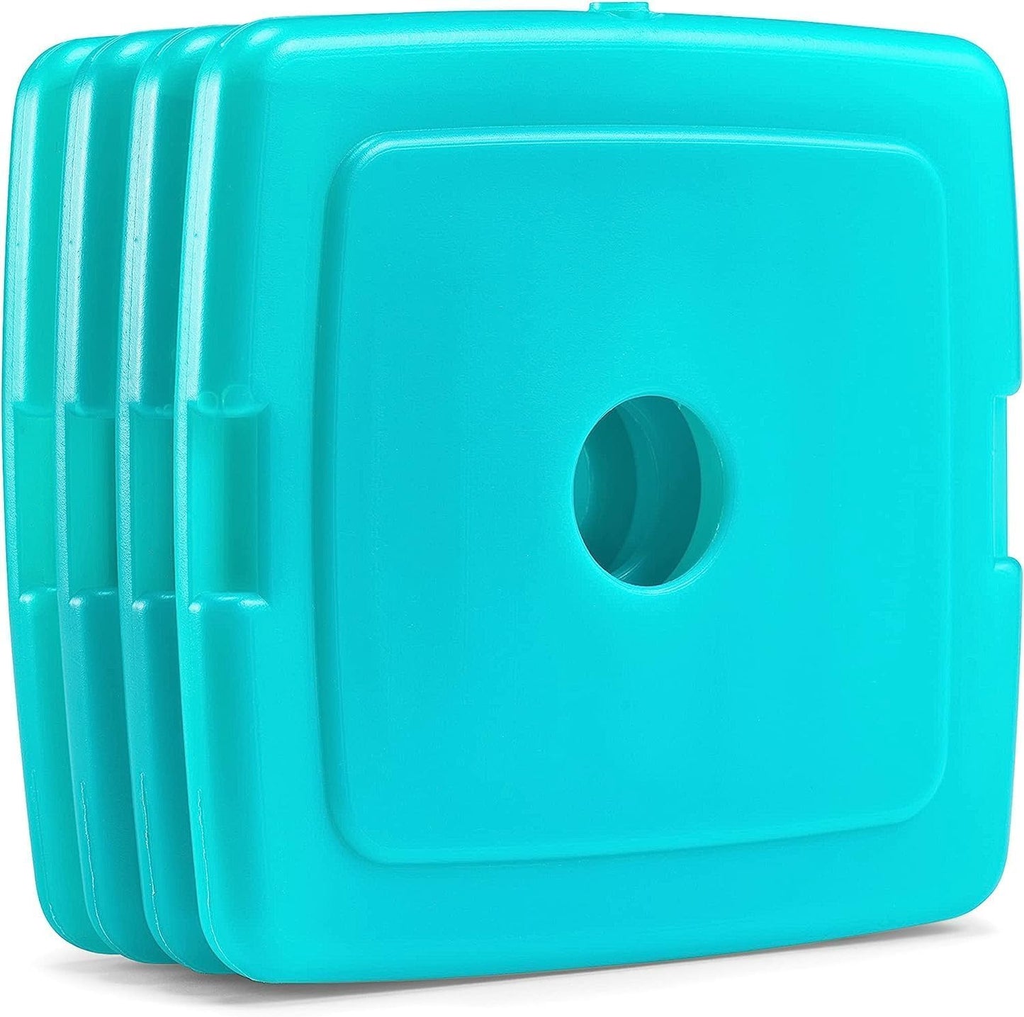 Cool Coolers by Fit & Fresh 4 Pack Slim Ice Packs, Quick Freeze Space Saving Reusable Ice Packs for Lunch Boxes or Coolers, Multi Colored