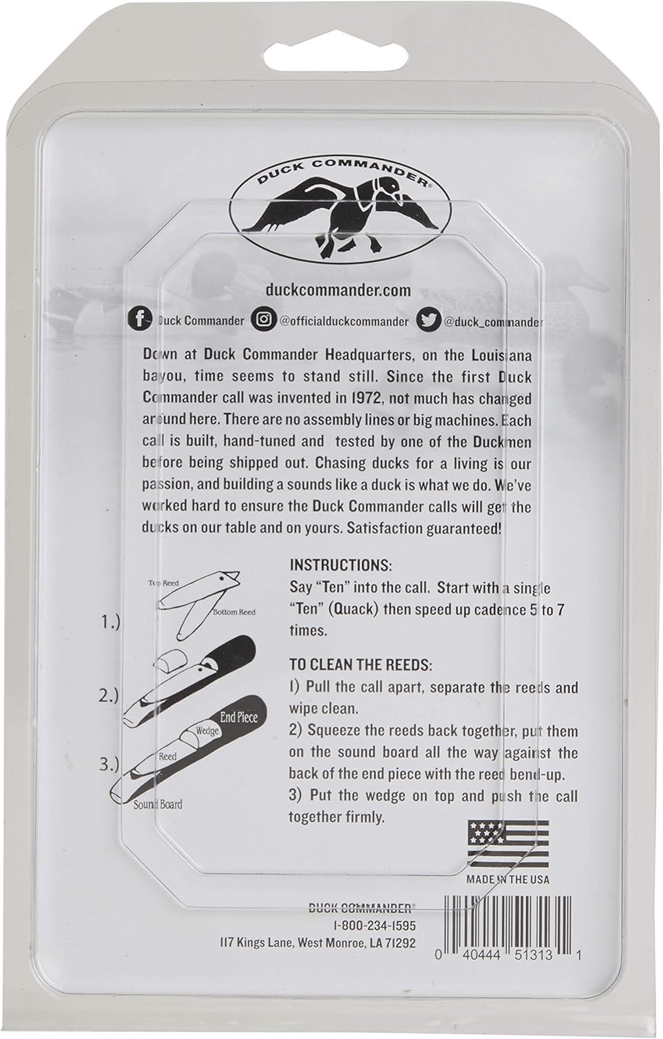 DUCK COMMANDER Jase Robertson Pro Series Duck Call | Must Have Hunting Accessory | Duck Hunting Realistic Sound Mouth Call