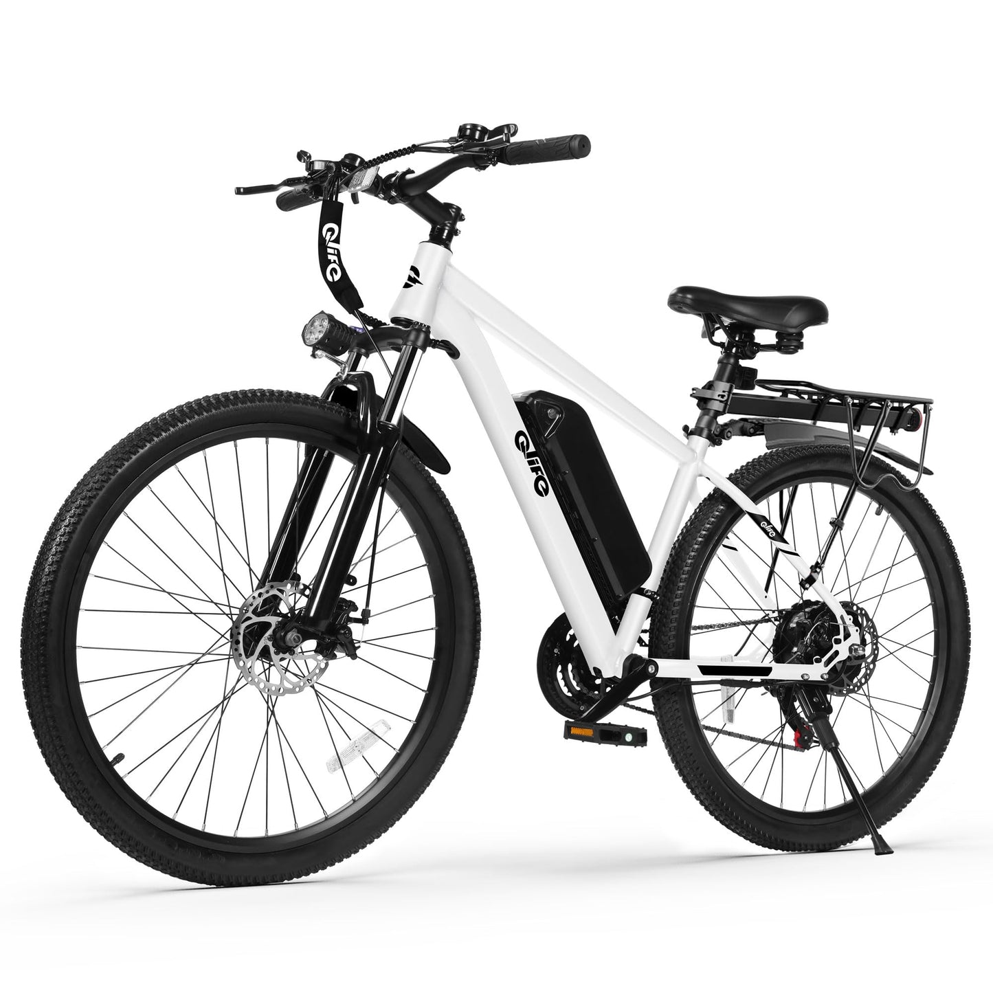 Racer Electric Bike for Adults - 21-Speed Mountain Lightweight Ebike with Peak 750W 22MPH Brushless Motor, 375Wh Removable Battery, 26X2.1 Tire Step Over E-MTB, Up to 40 Miles