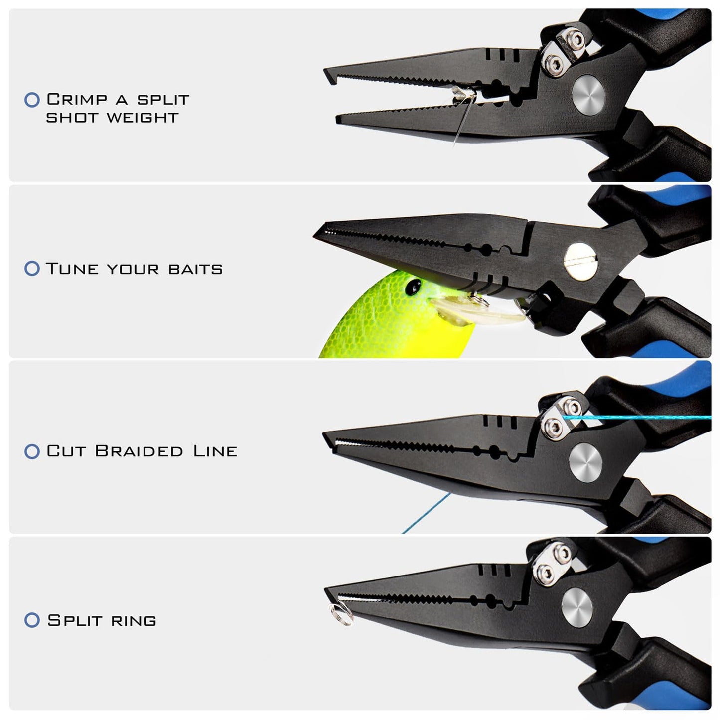 KastKing Intimidator Fishing Pliers, 7 inch Straight Nose