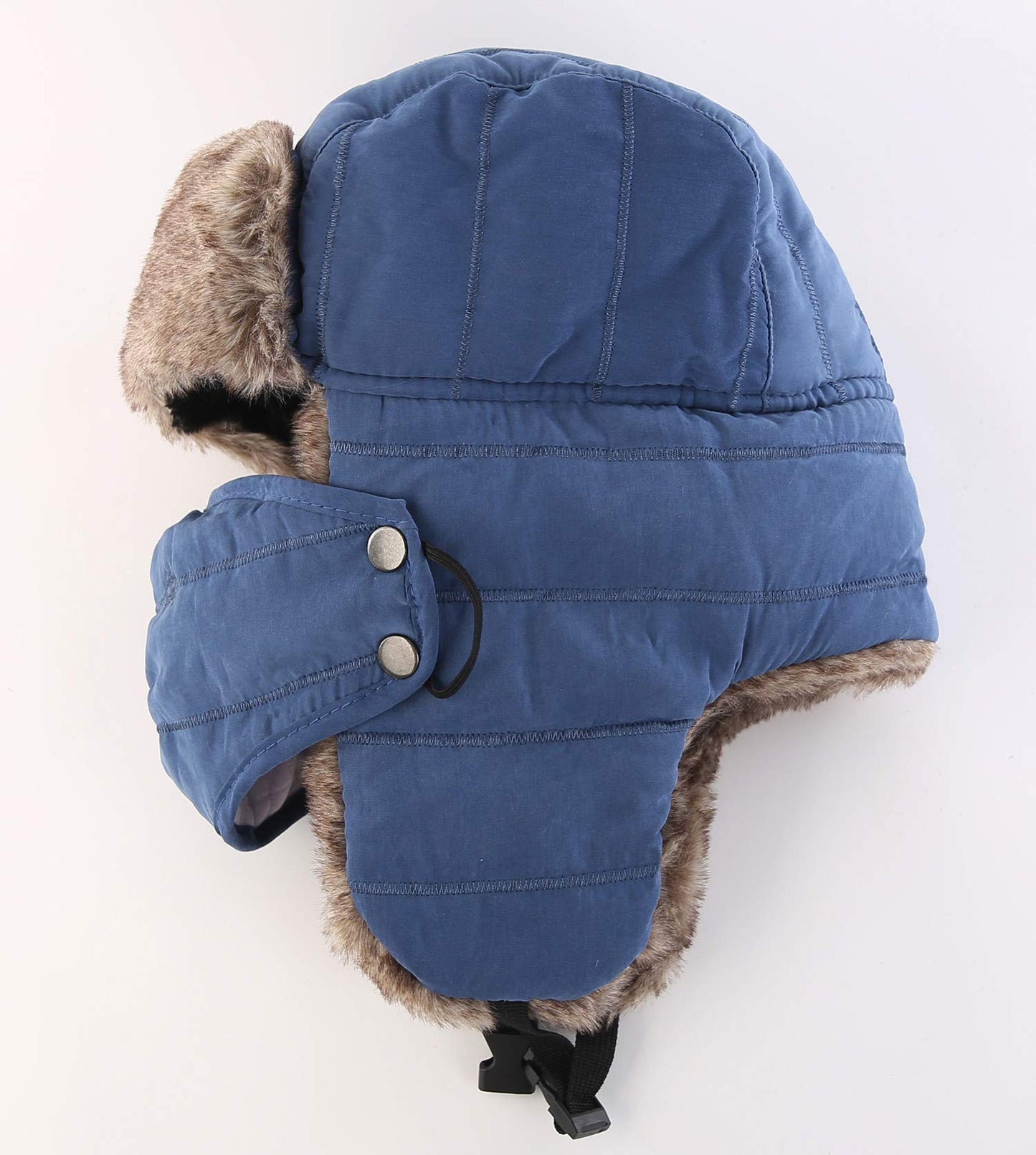 Connectyle Men's Trooper Trapper Hat Warm Winter Hats with Removable Face Mask Earflaps Faux Fur Hunting Outdoor Hat