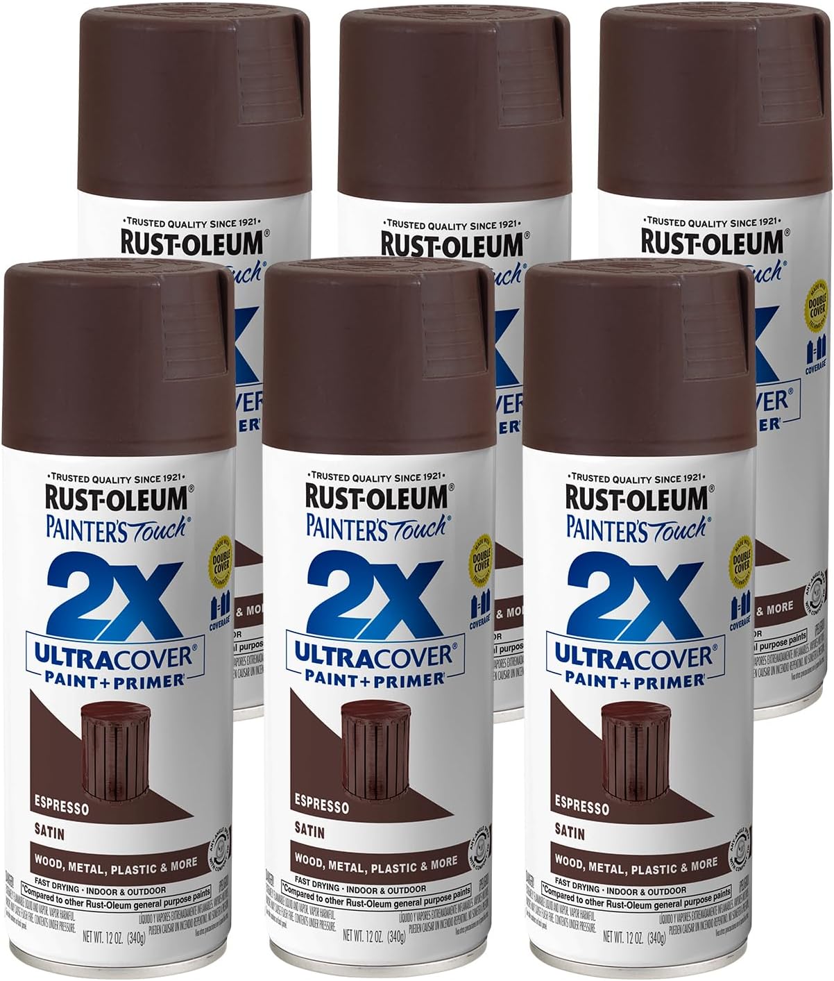 Rust-Oleum 331182 Painter's Touch 2X Ultra Cover Spray Paint, 12 oz, Ultra Matte Black