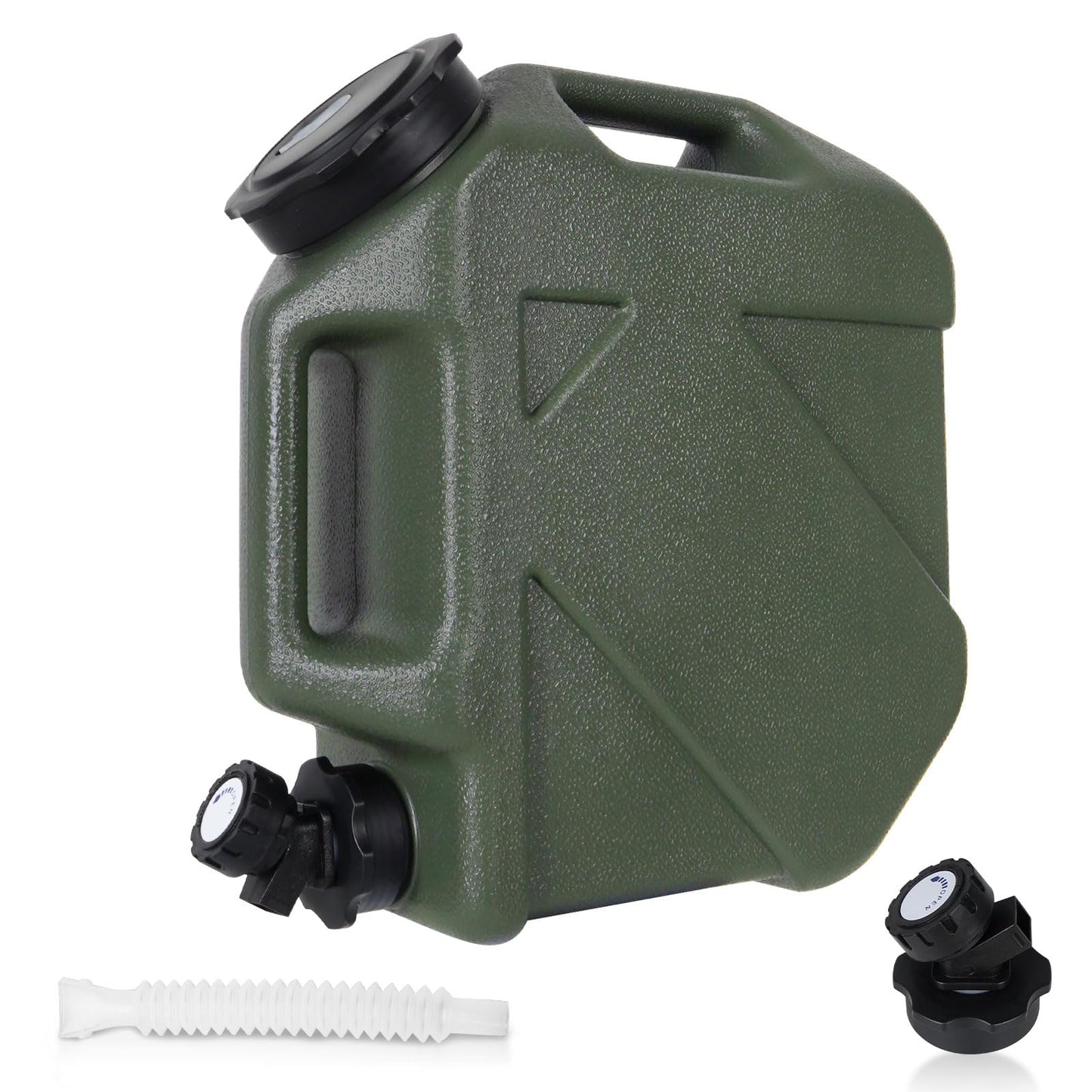 5 Gallon Water Jug, Camping Water Container BPA Free Water Storage with Spigot No Leakage Portable Emergency Water Tank for Outdoor Hiking Camping Picnic Supplies Green
