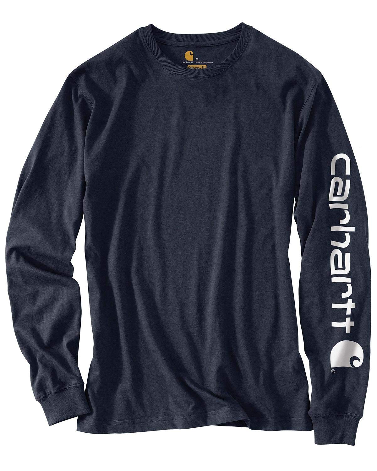 Carhartt Men's Loose Fit Heavyweight Long-Sleeve Logo Sleeve Graphic T-Shirt