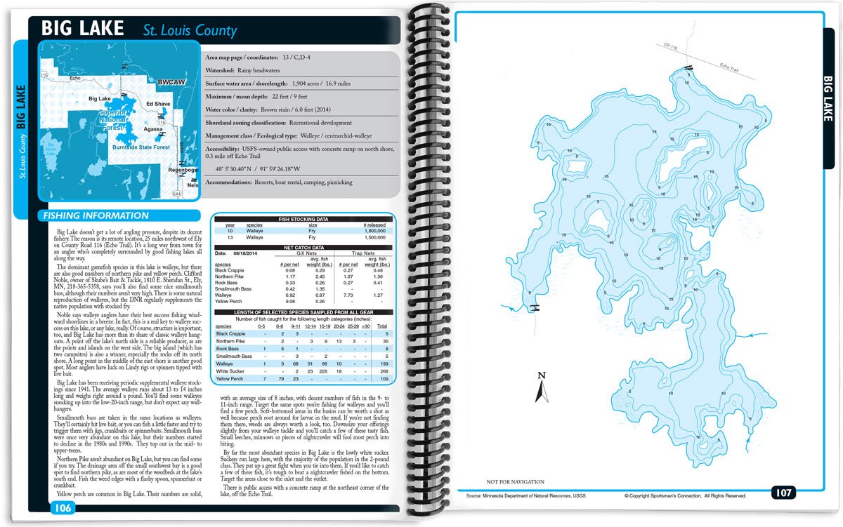 Minnesota St. Louis County Fishing Map Guide (Fishing Maps from Sportsman's Connection)