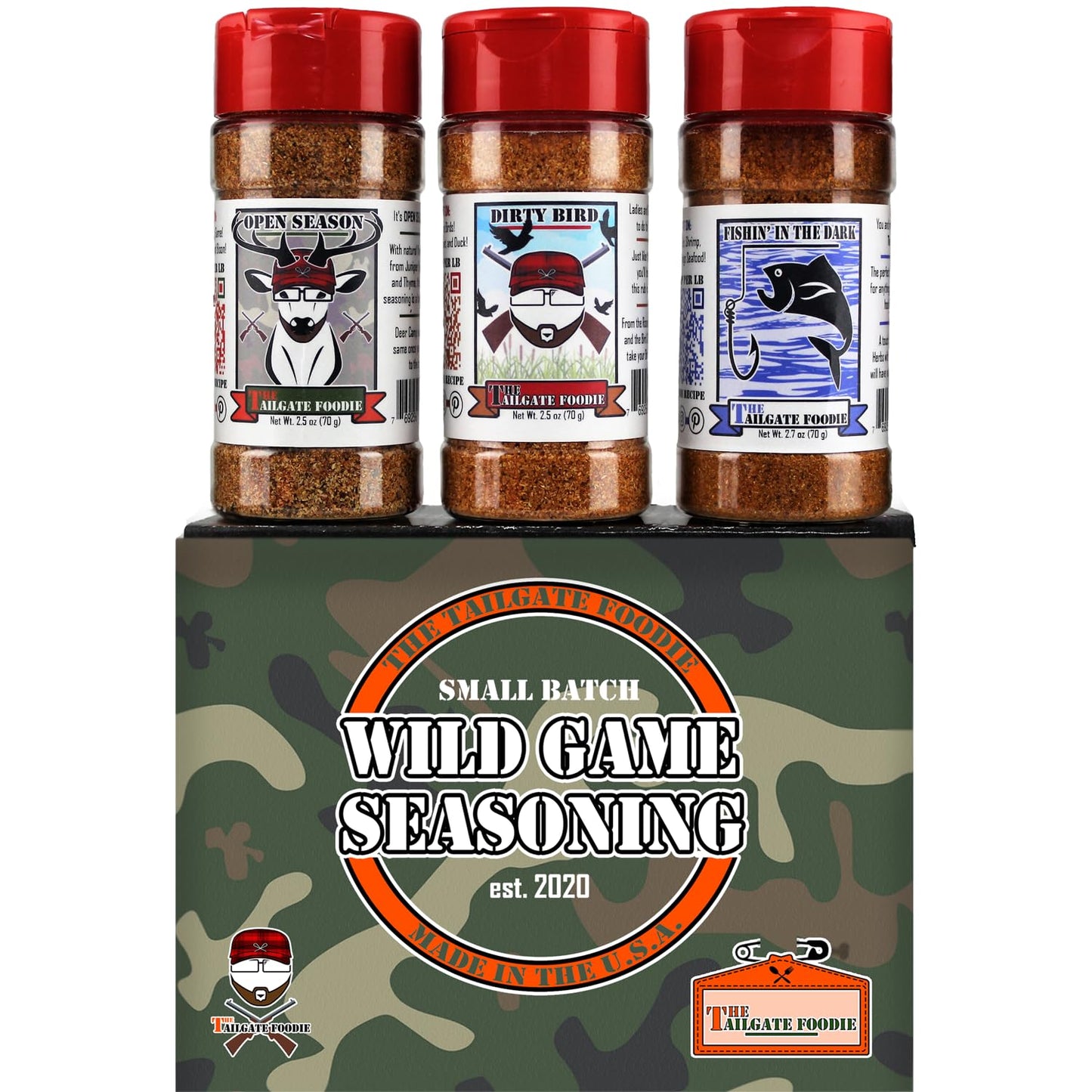 THE TAILGATE FOODIE Rare Pitmaster Gourmet Seasonings | 8 pc Grill Essentials Gift Set | 6 Secret Competition BBQ Spice Blends for Ribs, Pork, Brisket, Chicken, Fish, Steak *Great Christmas Gift*