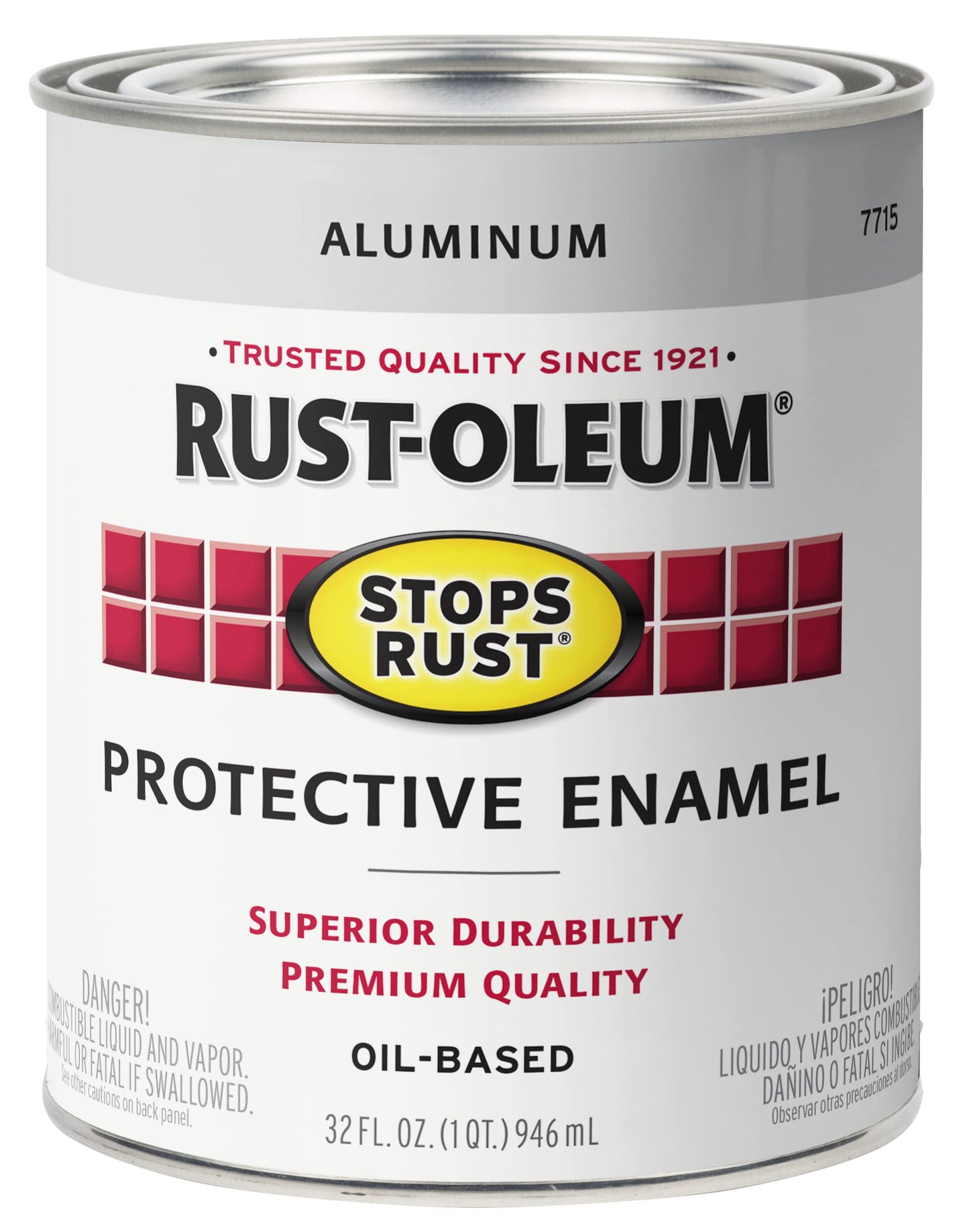Rust-Oleum 7779502 Stops Rust Brush On Paint, Quart, Gloss Black, 32 Fl Oz (Pack of 1)
