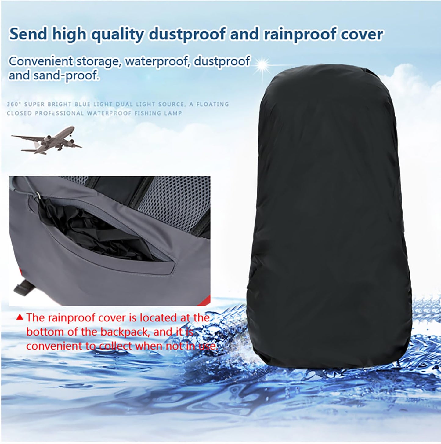 Bseash 60L Waterproof Hiking Camping Backpack with Rain Cover, Large Outdoor Sport Travel Daypack Rucksack for Climbing