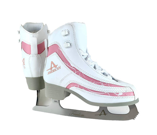 American Athletic Shoe Girl's Soft Boot Ice Skates, White, 4 (51604)