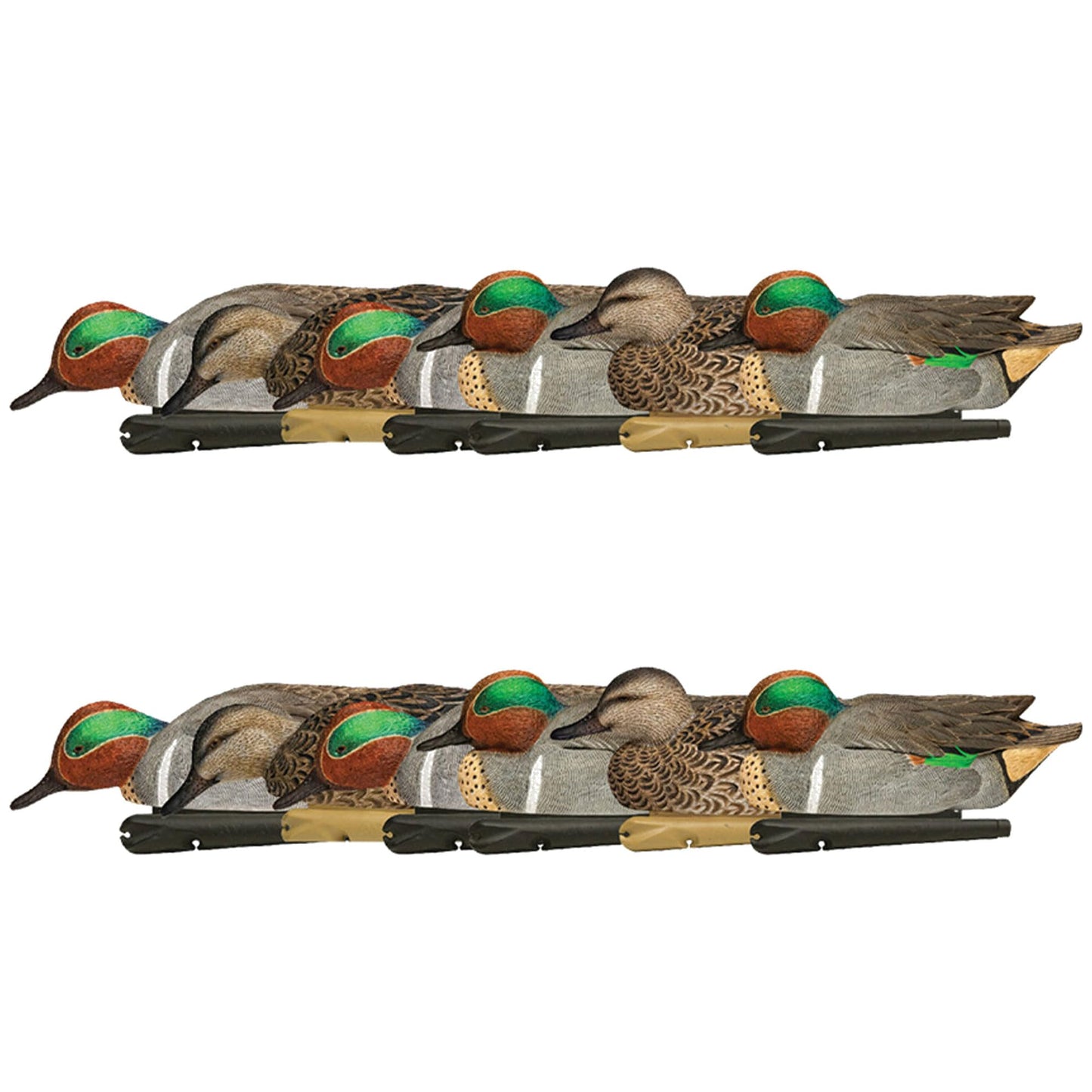 Avian X Topflight Green-Winged Teal Decoys, Realistic Floating Duck Decoys for Hunting, Weight-Forward Swim Keel