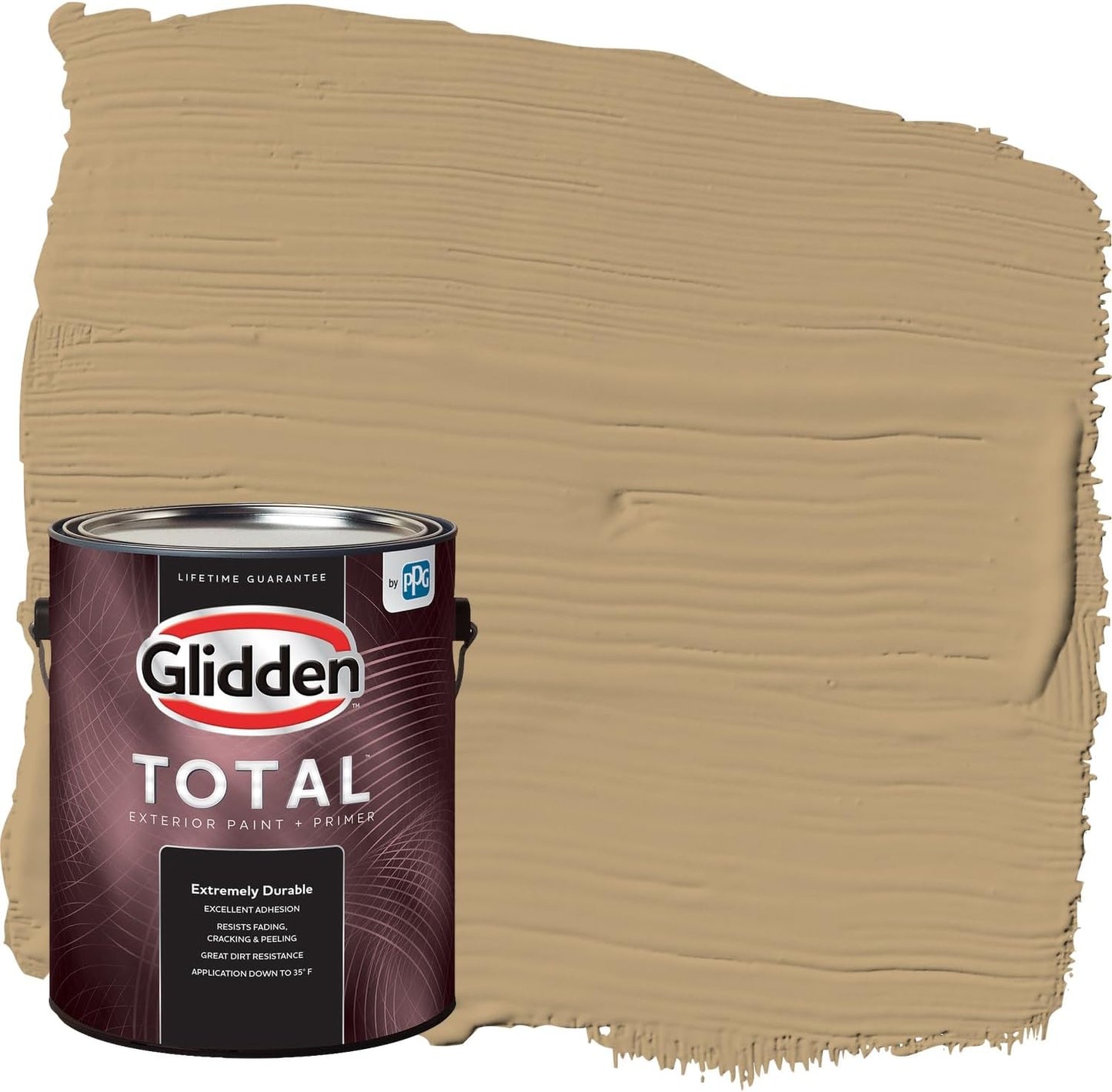 Glidden Exterior Paint + Primer: Beige/Pony Tail, One Coat, Semi-Gloss, 1-Gallon