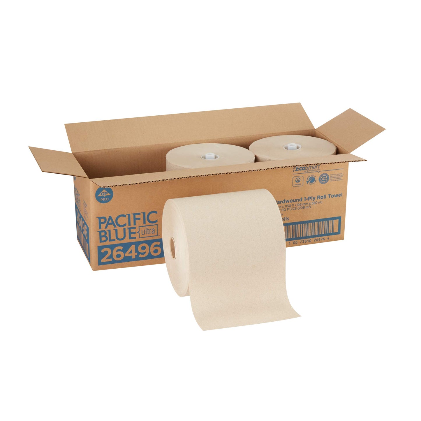 Pacific Blue Ultra 8” High-Capacity Recycled Paper Towel Roll by GP PRO (Georgia-Pacific), White, 26490, 1150 Feet Per Roll, 6 Rolls Per Case