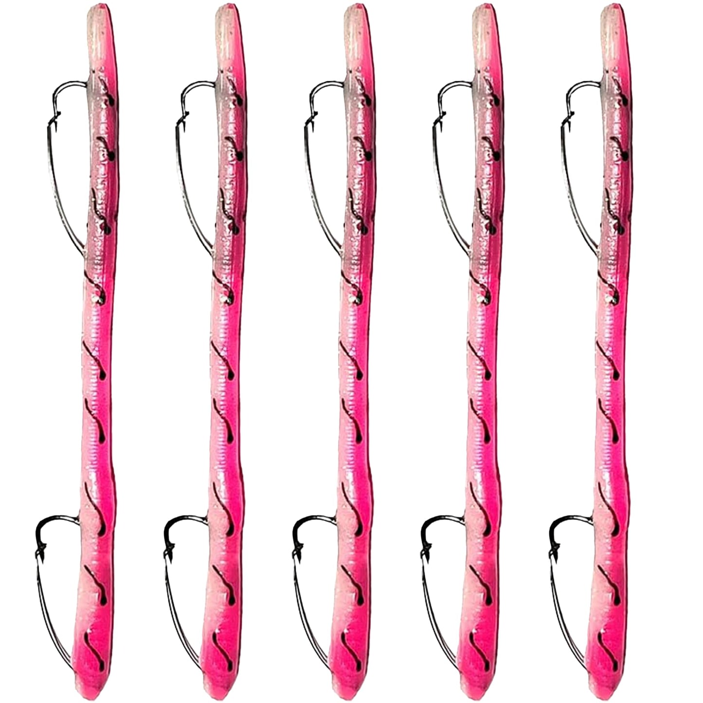 Made in USA Weedless Pre-Rigged Fishing Lures Bass Set, Pike, and Anything in Between - USA - Extra Durable Soft Plastic Swimbaits for Bass Fishing Lures - 5 PCS Bass Baits and Lures Pack(Variety)