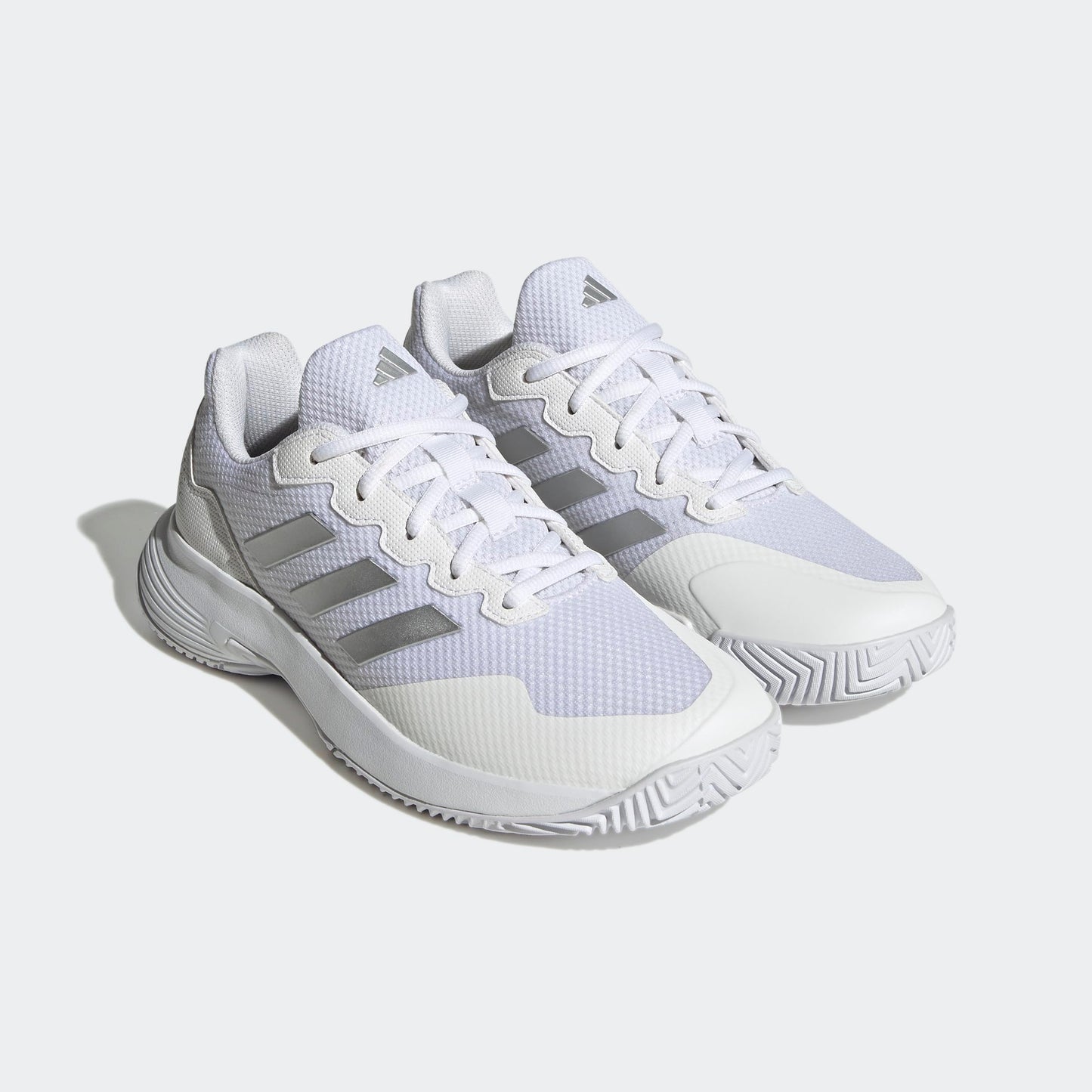 adidas Women's GameCourt 2 Sneaker, White/Silver Metallic/White, 9