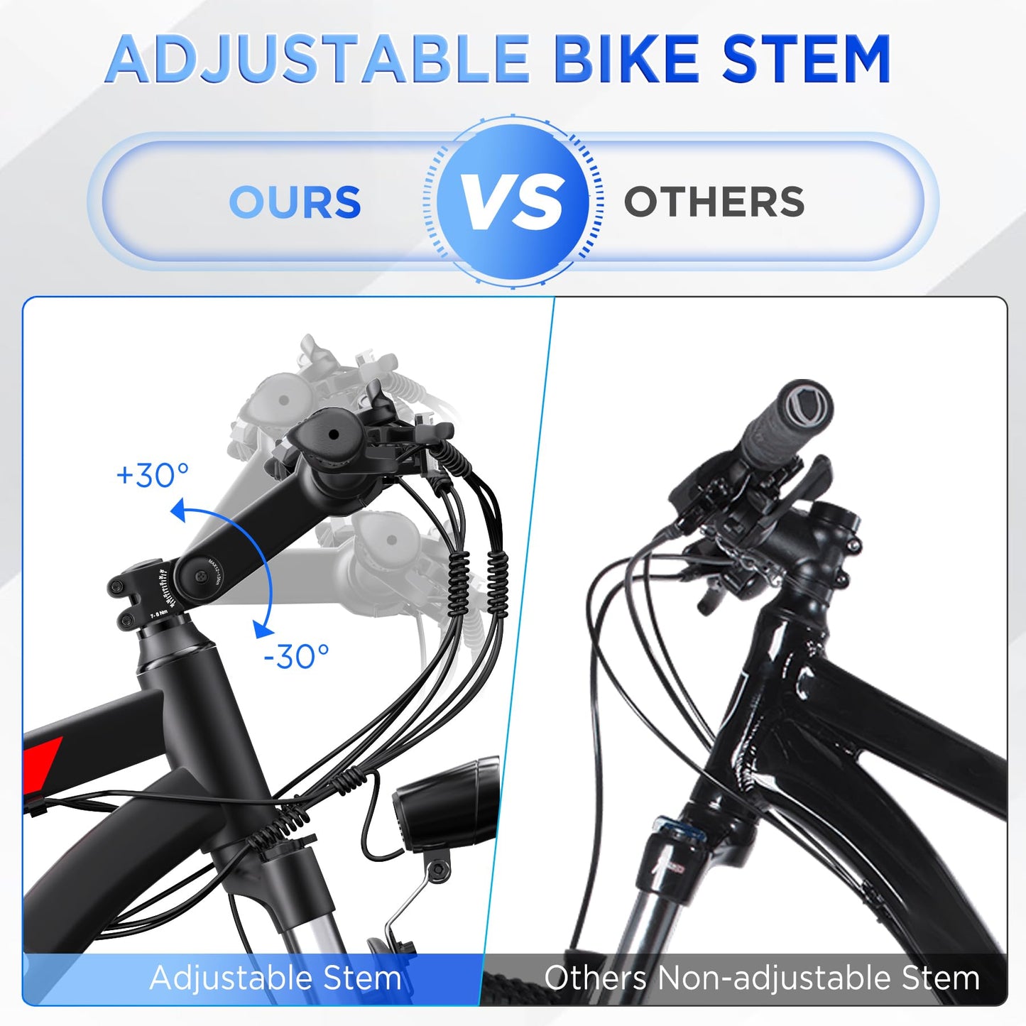 Electric Bike for Adults, 26'' 1000W Peak Ebike, Up to 50 Miles 21.7MPH Electric Mountain Bike with 48V Removable Battery, Adjustable Stem, Lockable Suspension Fork, 21-Speed, UL 2849 Certified