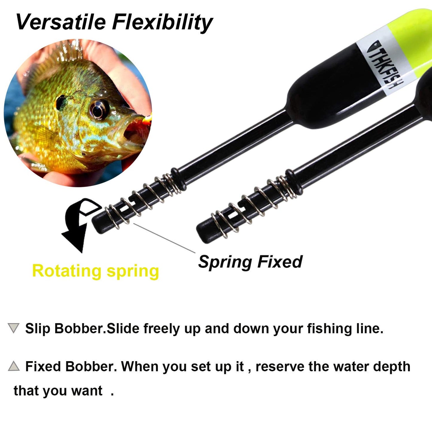 THKFISH Fishing Bobbers Fishing Floats and Bobbers Slip Bobbers for Fishing Balsa Floats Crappie Fishing Bobbers Fixed Bobber (1.5"X0.59"X5.4") (2.5"X0.59"X5.4")