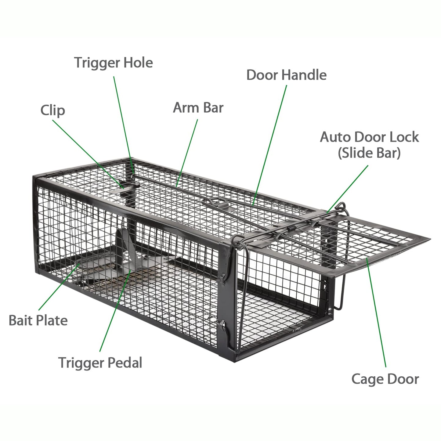 2-Pack Rat Traps Humane Live Mouse Vole Chipmunk Trap Cage for Indoors and Outdoors (Black)