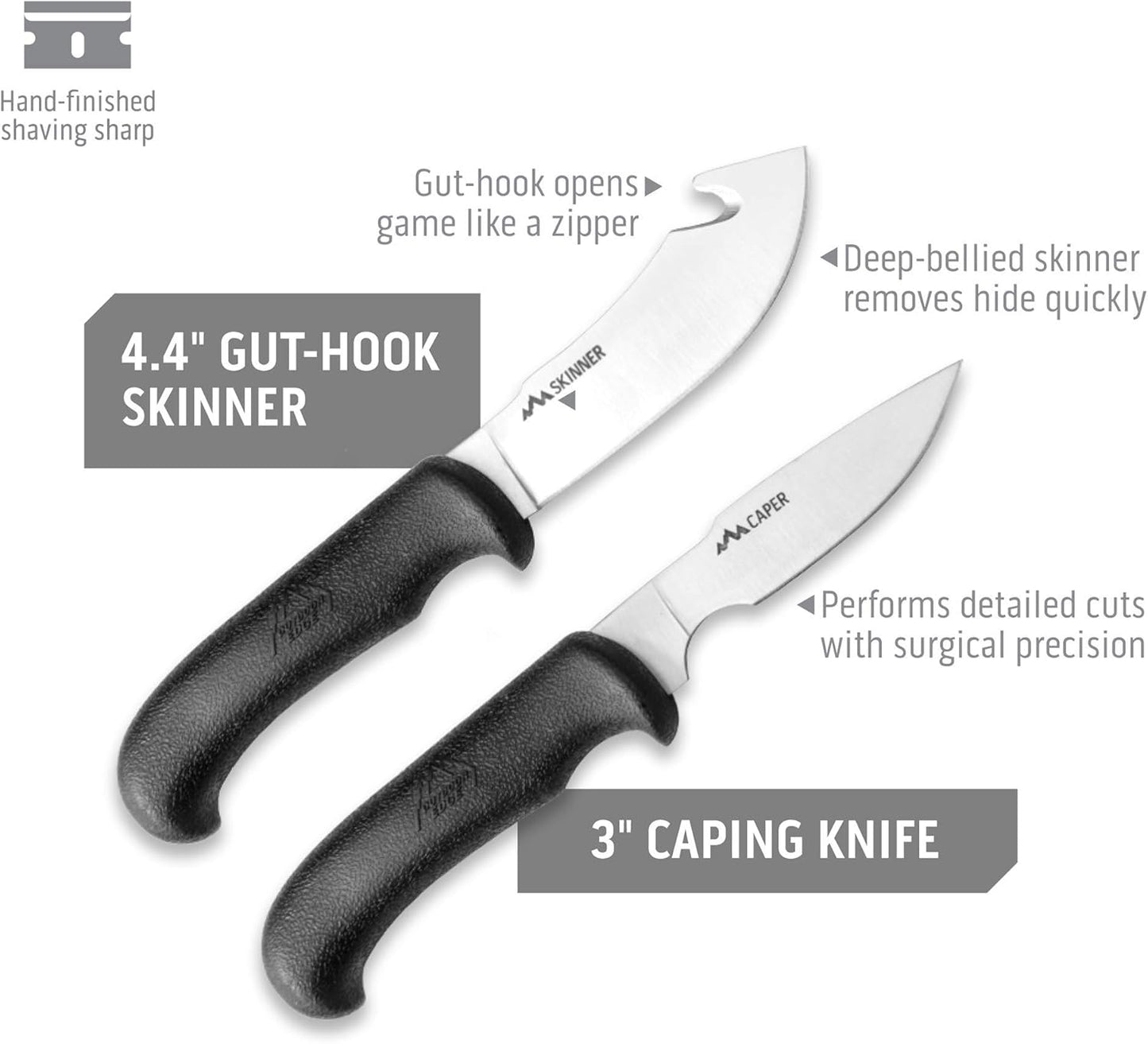 OUTDOOR EDGE Game Processor 12-Piece Hunting Knife Set | Caping & Boning Knives, Skinning Knife, Bone Saw, Game Shears, Knife Sharpener & Rib Spreader in Hard Case | Butcher Knife Set for Deer & Elk