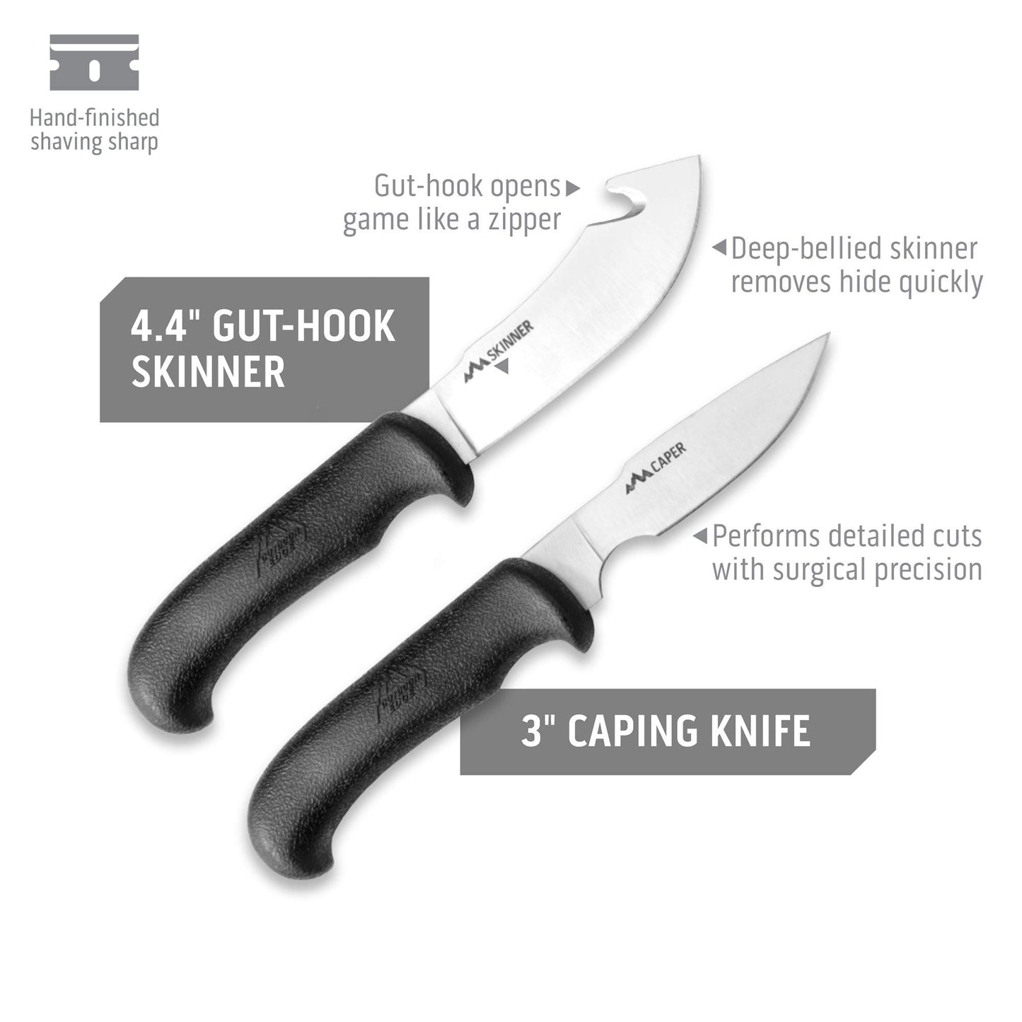 Outdoor Edge Game Processor, PR-1, Complete 12-Piece Hunting Knife Kit for Processing Big Game, Full Tang 420J2 Stainless Razor Sharp Blades, TPR Non-Slip Handles, Sturdy Hide-Side Storage Case