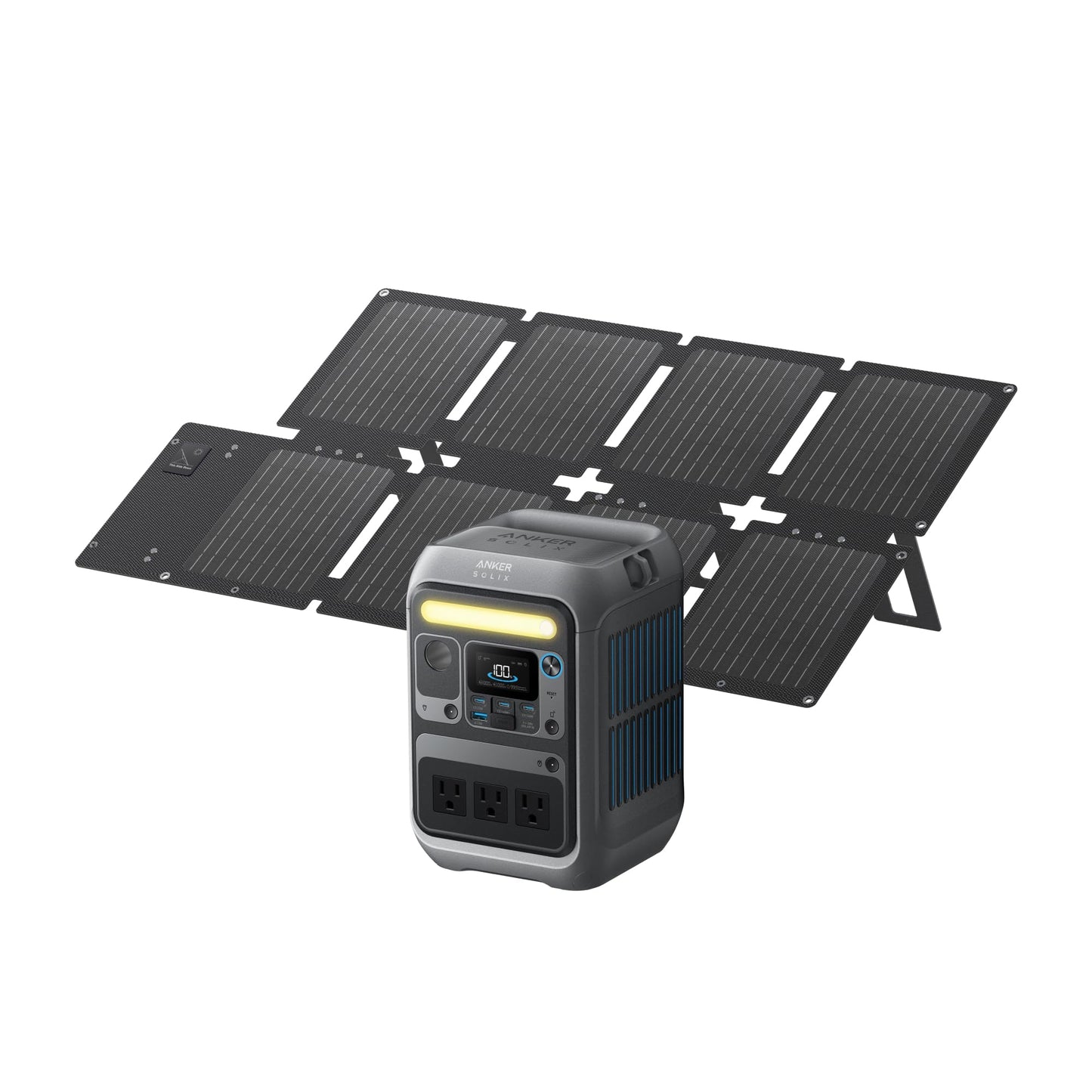 Anker SOLIX C300 Portable Power Station, Outdoor 288Wh LiFePO4 Battery, 300W (600W Surge) Solar Generator, 140W Two-Way Fast Charging, for Camping, Traveling, and Emergencies (with 60W Solar Panel)