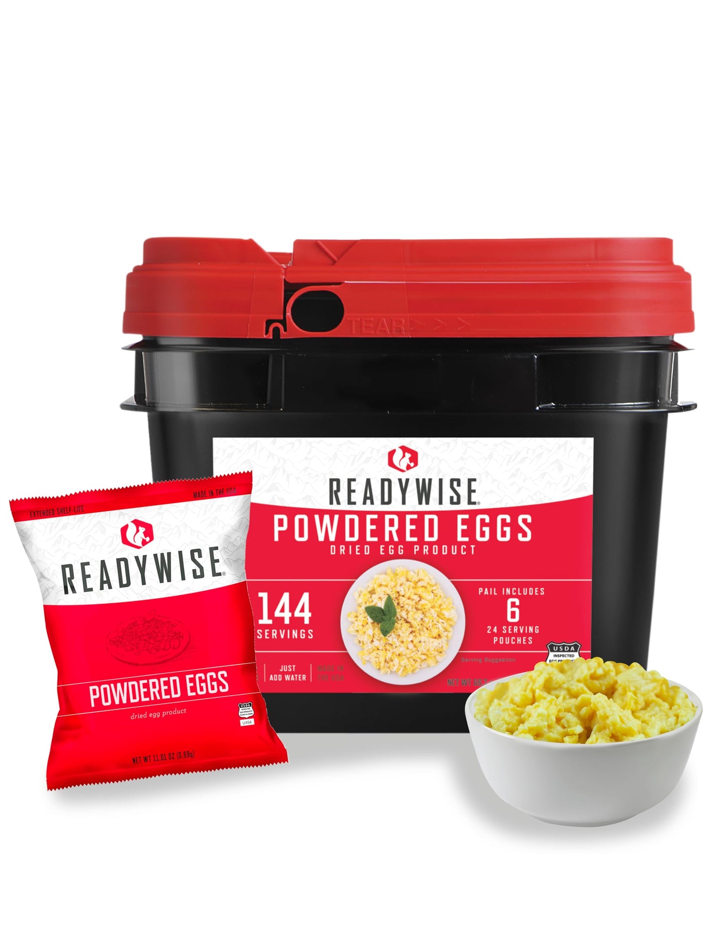 READYWISE - Emergency Food Supply Bucket, 120 Servings, MRE Meal Food Supply, Premade, Freeze Dried Survival Rations for Hiking, Adventure & Camping Essentials, Individually Packaged, 25 Year Shelf Life