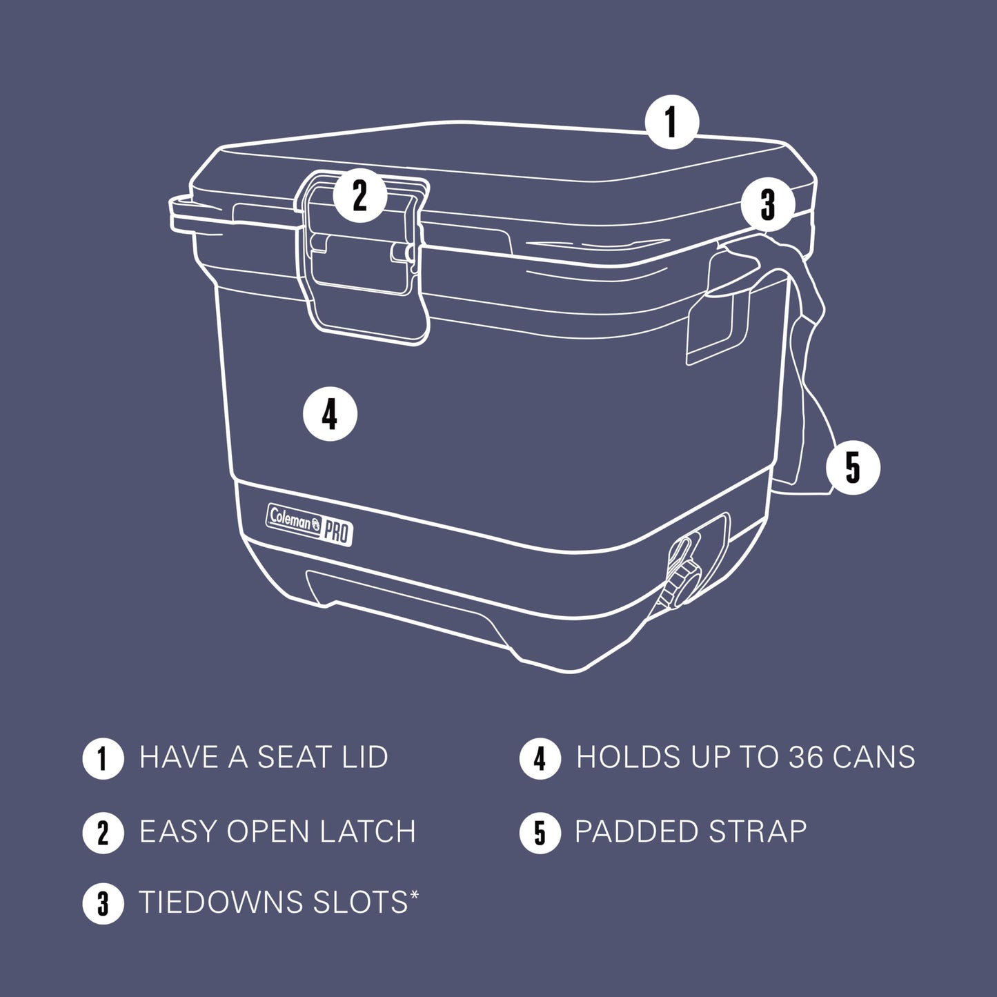 Coleman Pro 25qt Ultra-Light Premium Hard Cooler, Extra-Thick Insulation Keeps Ice up to 3 Days, 36-Can Capacity