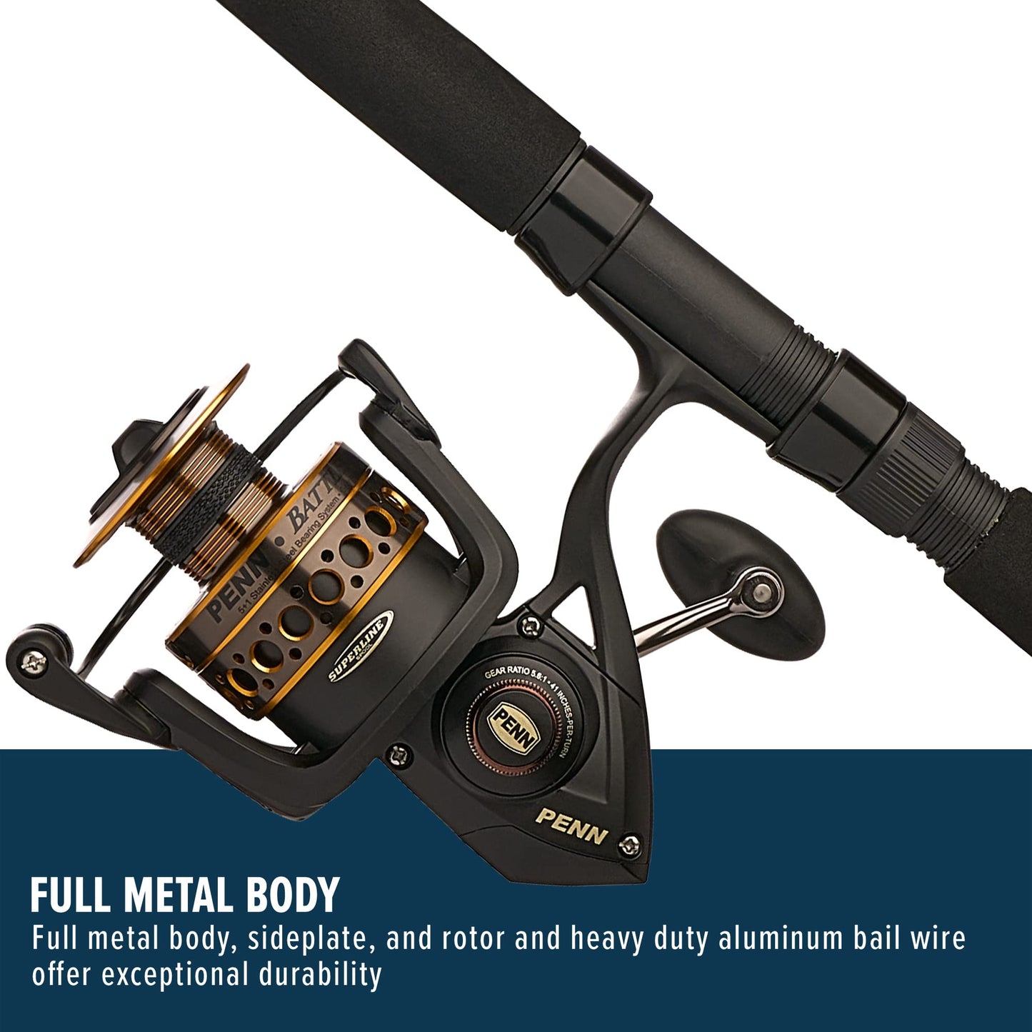 PENN Battle Spinning Reel and Fishing Rod Combo