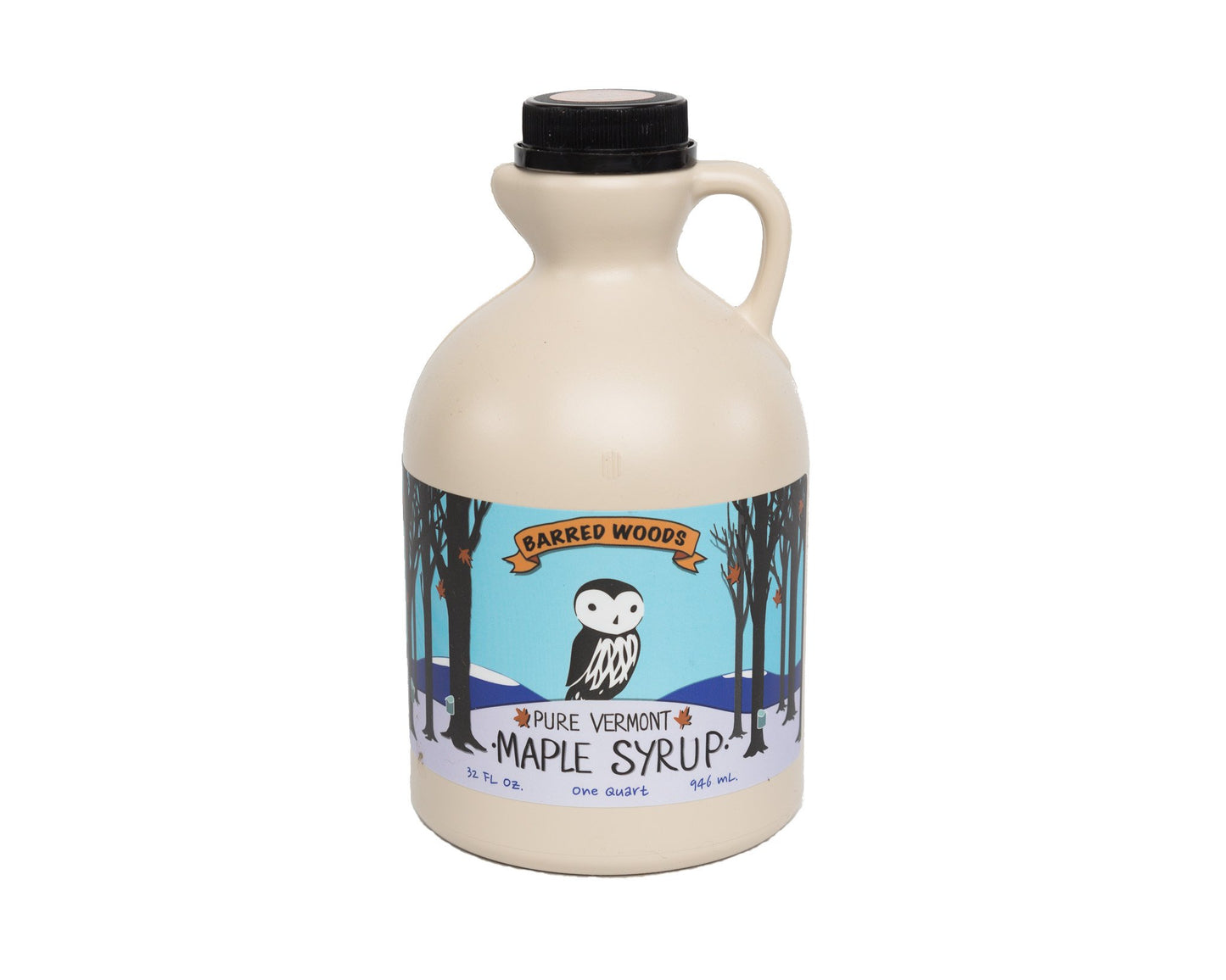 Organic Vermont Maple Syrup - Pure and All Natural - One Pint Jug (16 oz) - Grade A Amber Rich - From Barred Woods Maple
