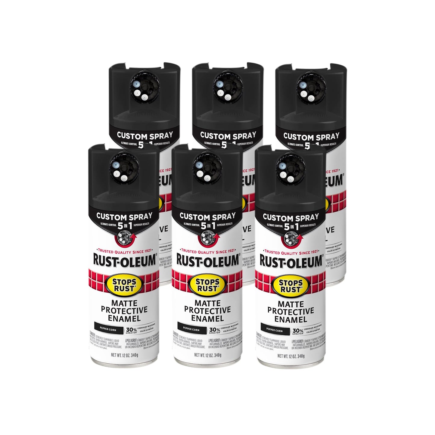 Rust-Oleum 376892 Stops Rust Custom Spray 5-in-1 Spray Paint, 12 oz, Gloss Leather Brown