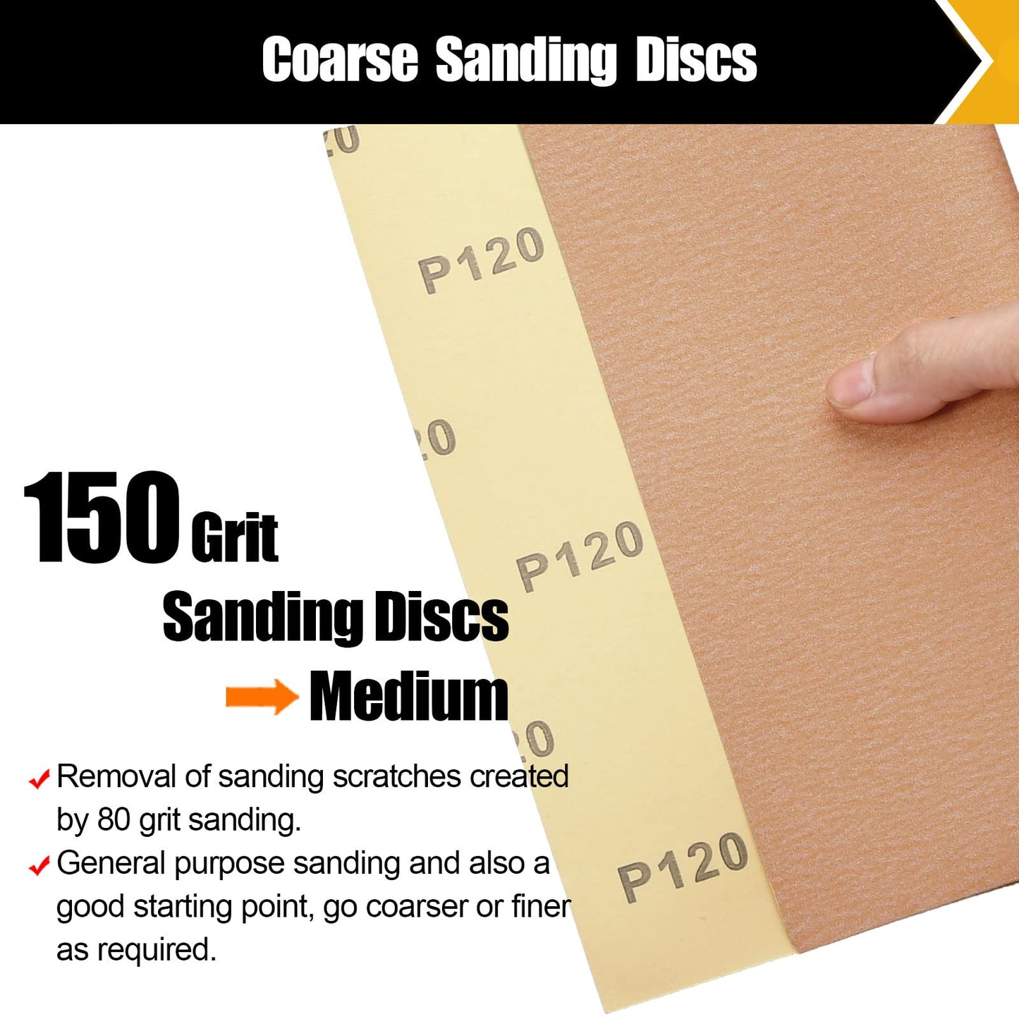 50 Pcs 1/4 Sheet Sandpaper, Premium Sand Paper 80/120/150/220/320/400 Grit Sandpaper Sheet Sand Paper Assortment for Wood Metal Automotive Palm Sanders 5.5" x 4.5"
