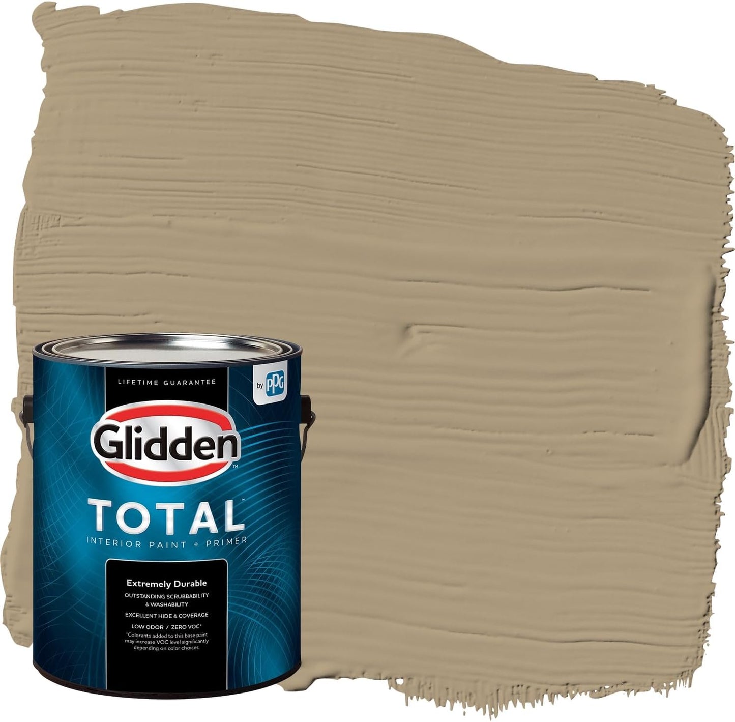 Glidden Interior Paint + Primer: Beige/Toasted Almond, One Coat, Semi-Gloss, 1-Quart