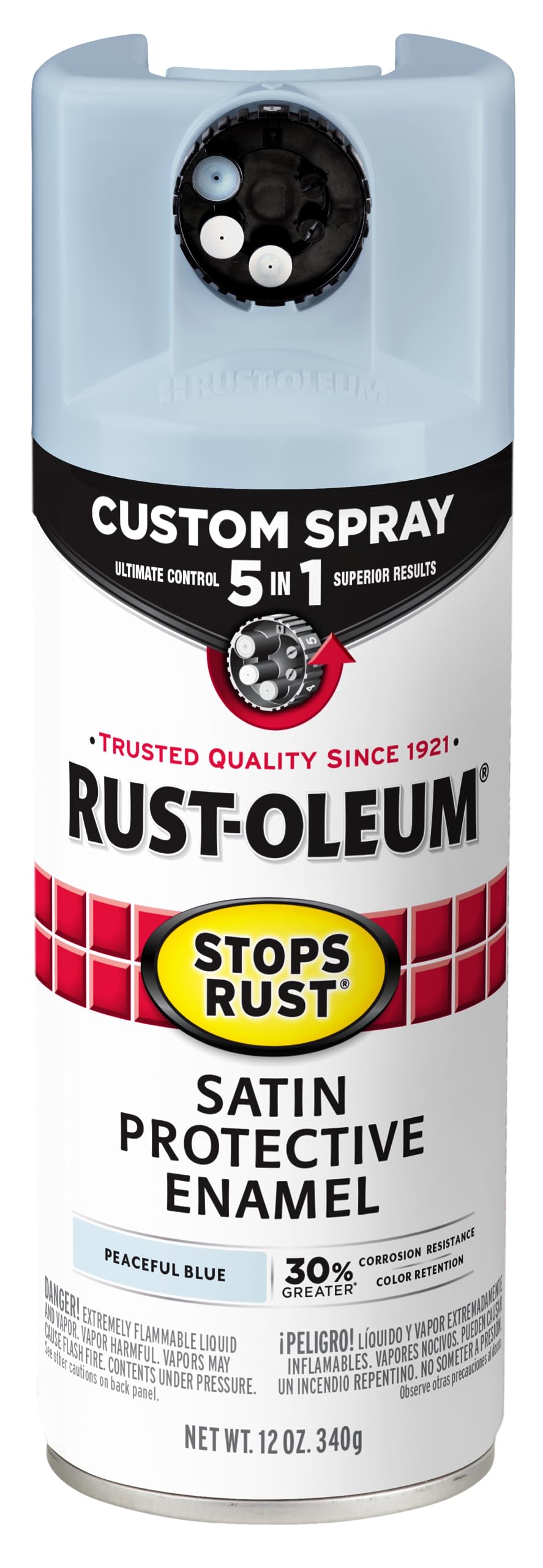 Rust-Oleum 376892 Stops Rust Custom Spray 5-in-1 Spray Paint, 12 oz, Gloss Leather Brown