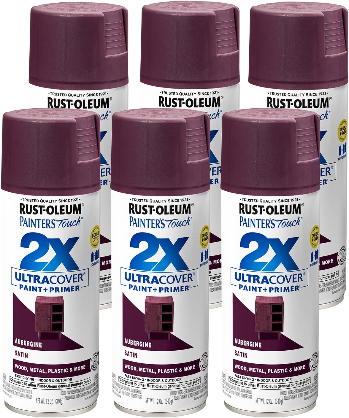 Rust-Oleum 331182 Painter's Touch 2X Ultra Cover Spray Paint, 12 oz, Ultra Matte Black