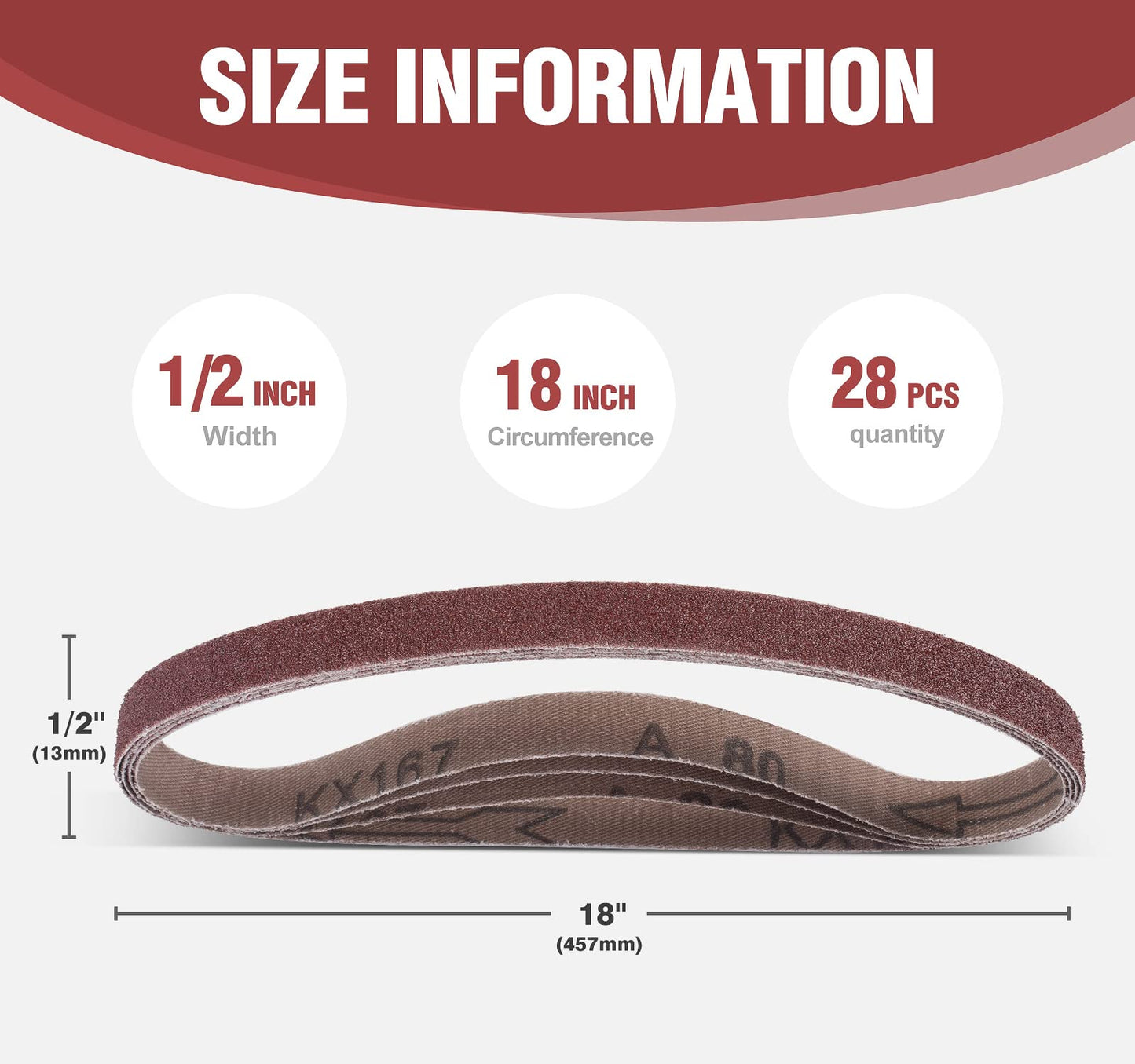 S SATC 3x18 Sanding Belts 20PCS Belt Sander Paper Aluminum Oxide (3 Each of 60/80/120/150/240/400 Grits & 2 of 40 Grits) Ideal for Wood Metal Paint Sanding