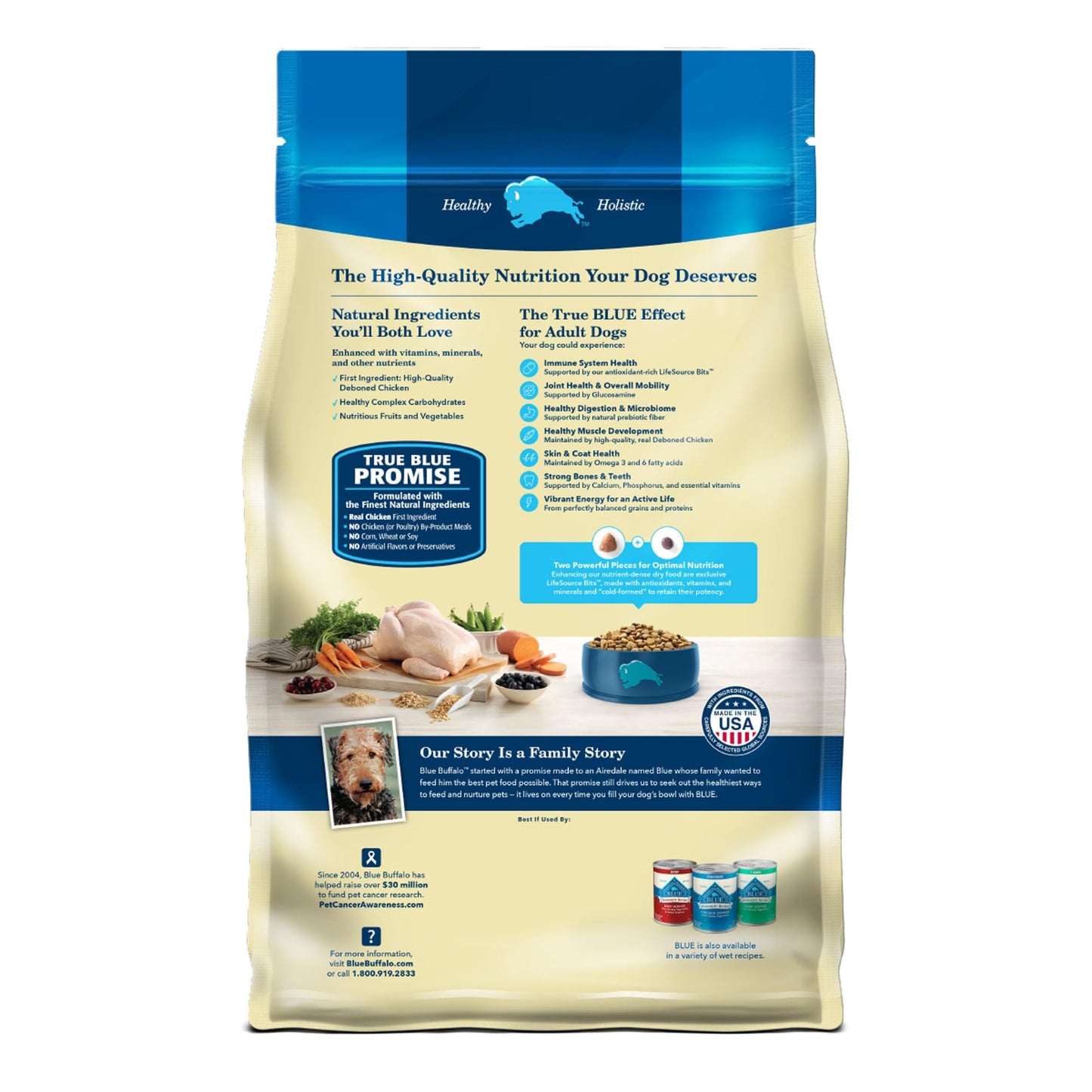 Blue Buffalo Life Protection Formula Adult Dry Dog Food, Helps Build and Maintain Strong Muscles, Made with Natural Ingredients, Chicken & Brown Rice Recipe, 15-lb. Bag