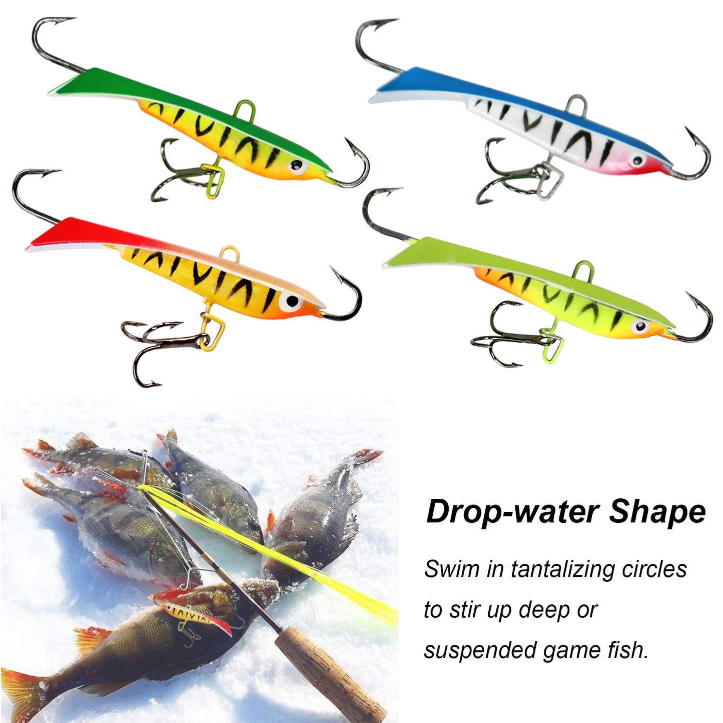 THKFISH Ice Fishing Jigs Kit, Jigs Heads for Ice Fishing Gear, Ice Fishing Lures for Panfish, Crappie, Walleye, Perch, Trout and Bluegill 18/40/70pcs