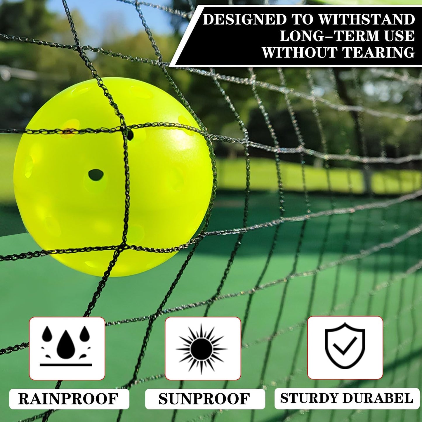 Hoverphenix Pickleball Set with Net for Driveway, Portable Regulation Size Pickleball Net System with Paddle Set of 4, Outdoor Pickleballs, Carry Bag, Weather Resistant Metal Frame