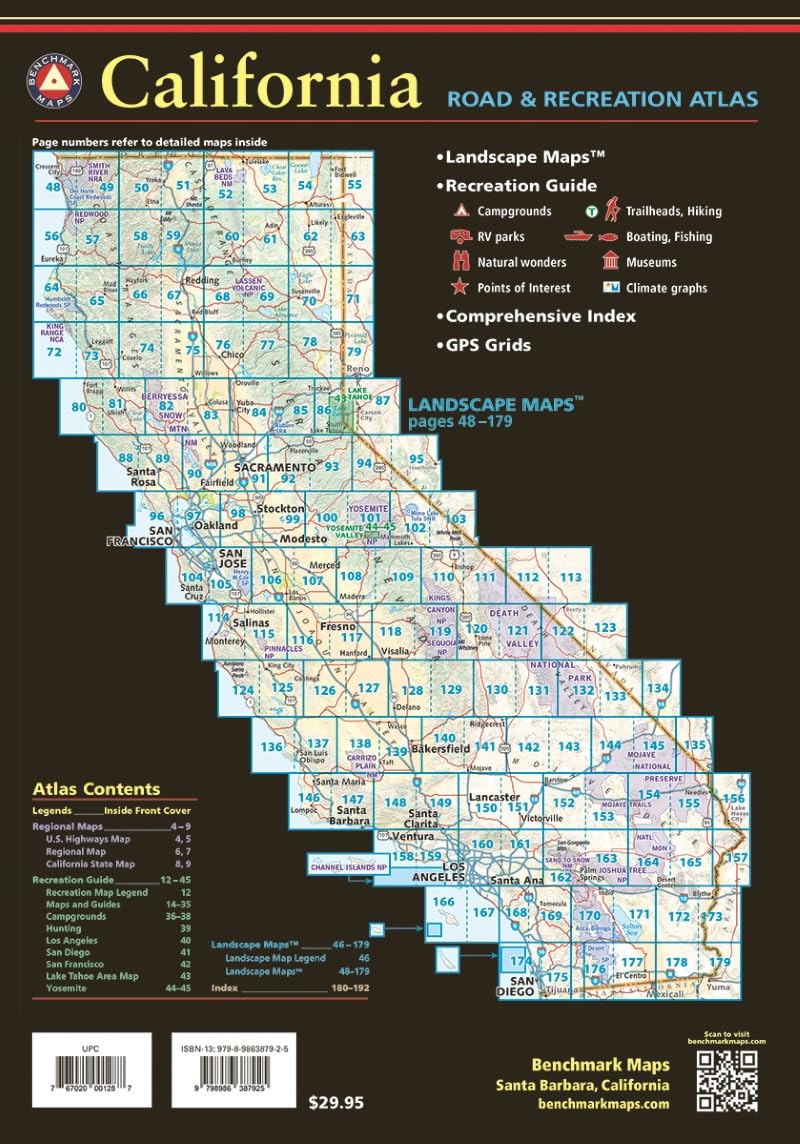 California Road & Recreation Atlas - 12th Edition, 2024 (Benchmark)