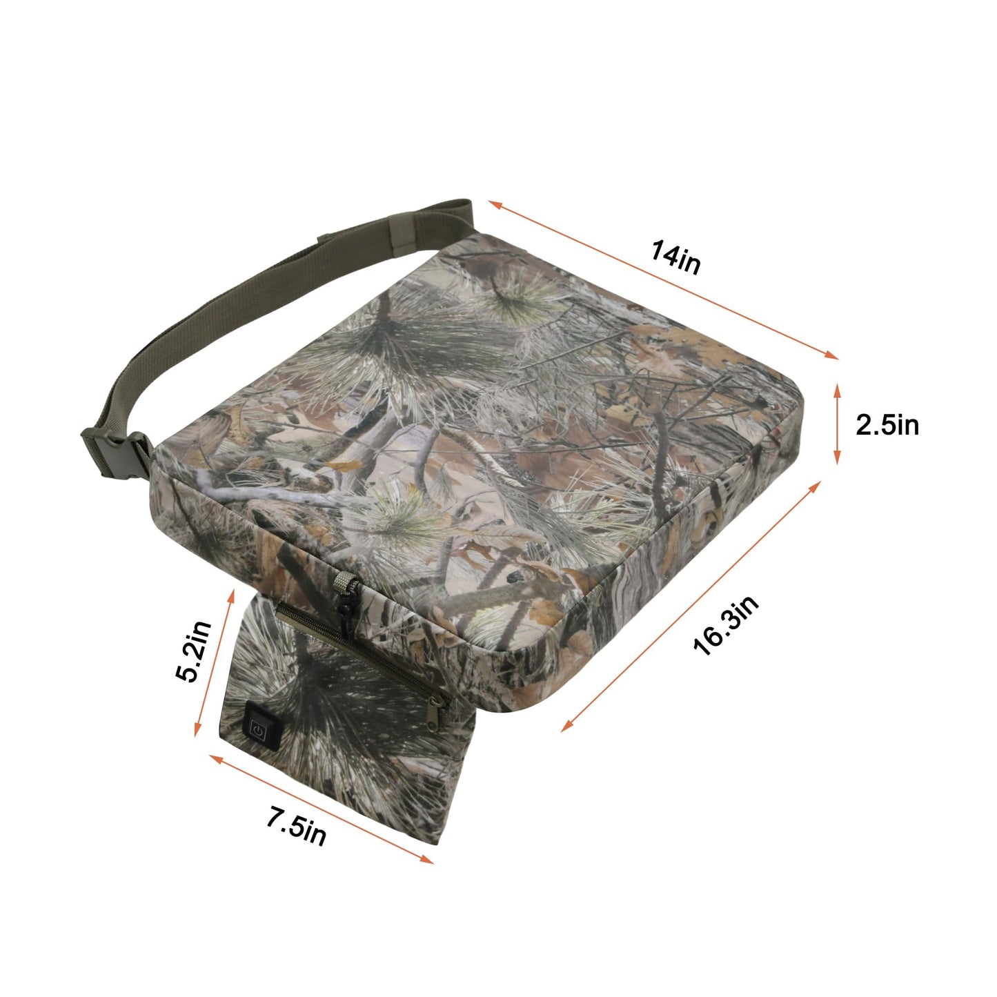 MDSTOP Heated Hunting Seat Cushion, Waterproof Seat Pads for Tree Stand & Ladder Stand, for Hunting, Ice Fishing,Hiking, Camping(Battery not Included)