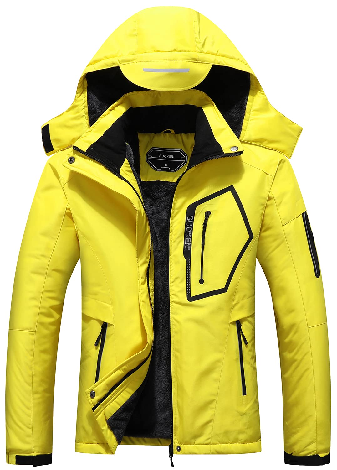SUOKENI Women's Waterproof Warm Winter Snow Coat Hooded Raincoat Ski Snowboarding Jacket
