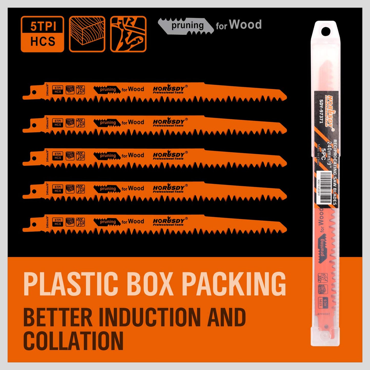HORUSDY 10-Piece Reciprocating Saw Blades Set, Metal & Woodcutting Saw Blades