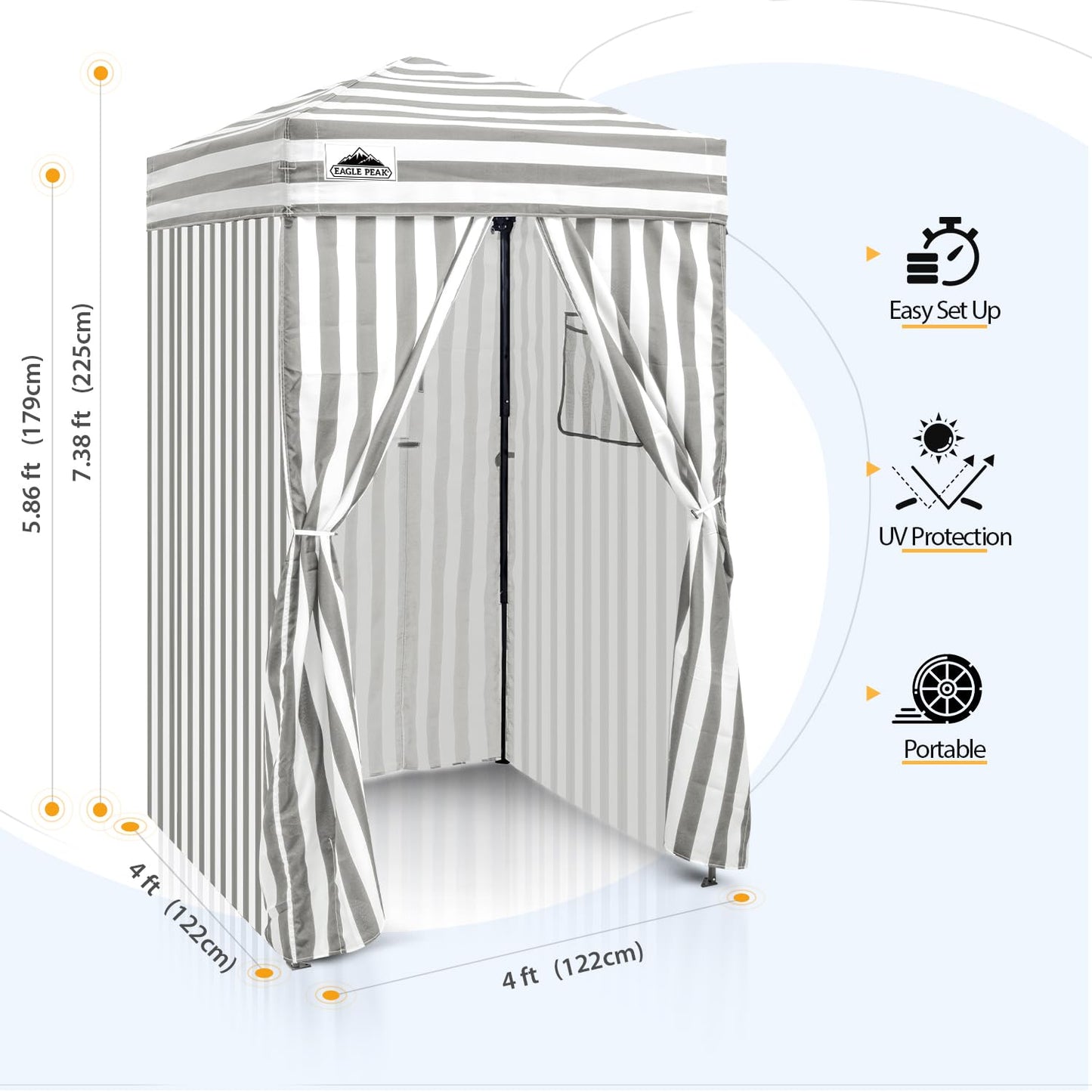 EAGLE PEAK Flex Compact 4x4 Pop-up Canopy Changing Room, Portable Dressing Room, Privacy Changing Tent for Indoor Fashion Photoshoots, Camping, or Pool, Purple