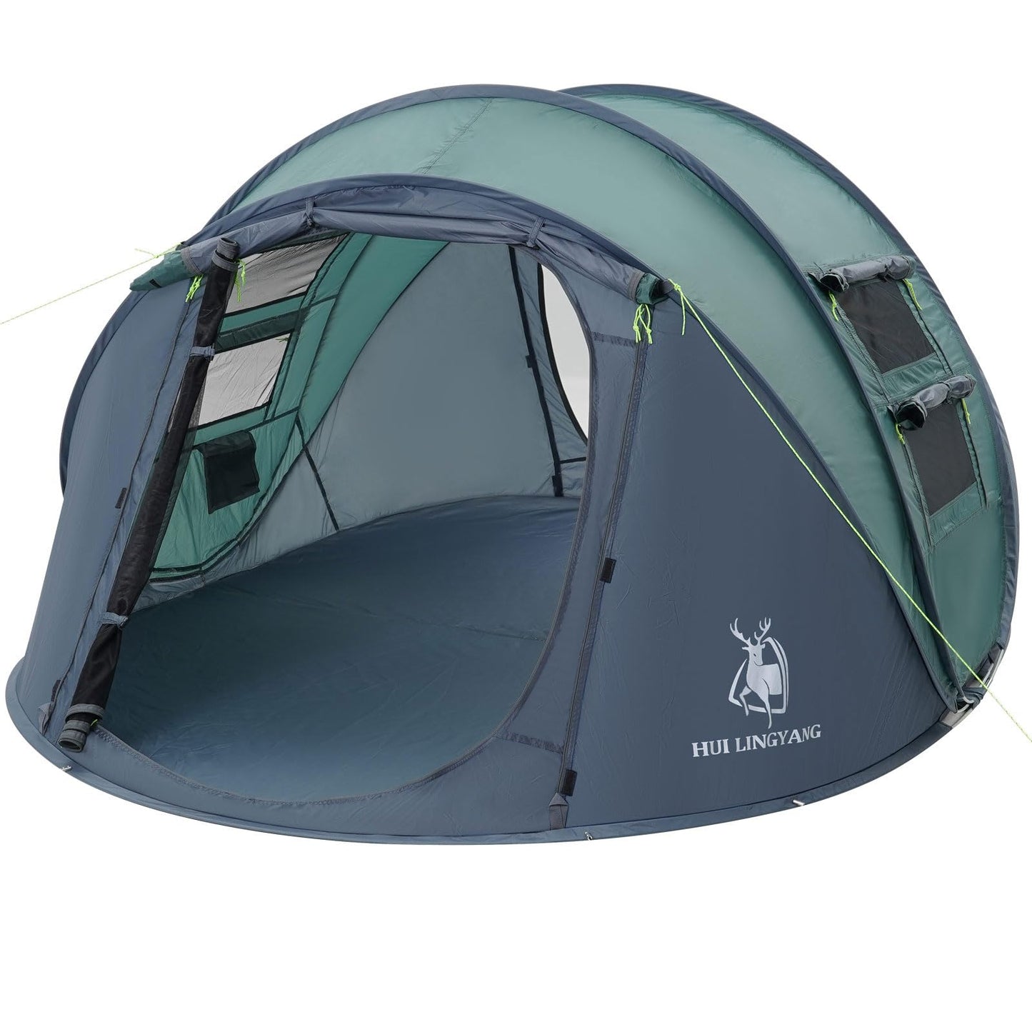 4 Person Easy Pop Up Tent,9.5’X6.6’X52'',Waterproof, Automatic Setup,2 Doors-Instant Family Tents for Camping, Hiking & Traveling