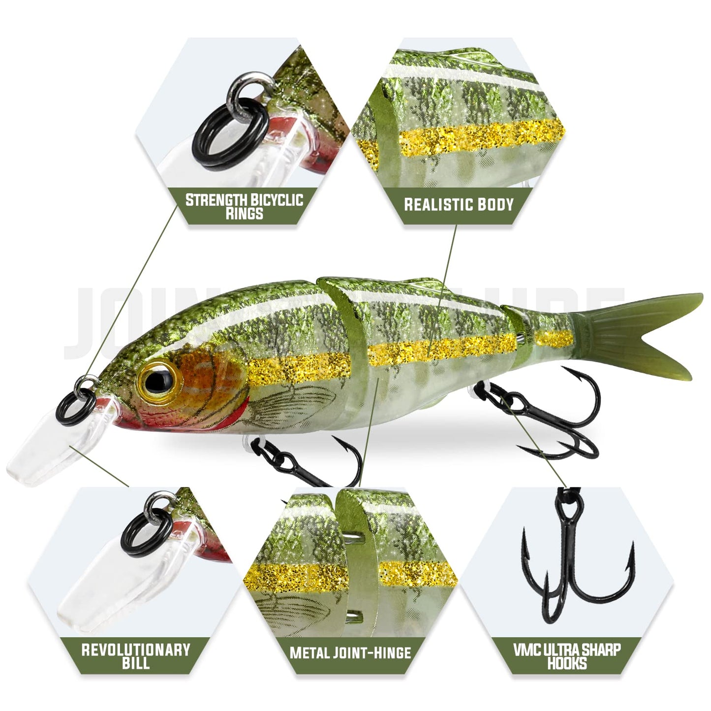 TRUSCEND Swimmax for Freshwater and Saltwater, Lifelike Fishing Lures for Bass Trout Crappie Walleye Pike Bluegill Salmon, Swimbait for Bass Fishing, Amazing Fishing Gear Gifts for Family Fishing