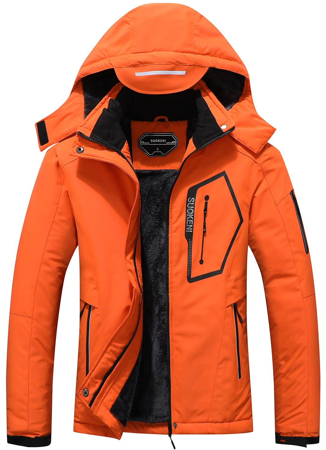 SUOKENI Women's Waterproof Warm Winter Snow Coat Hooded Raincoat Ski Snowboarding Jacket