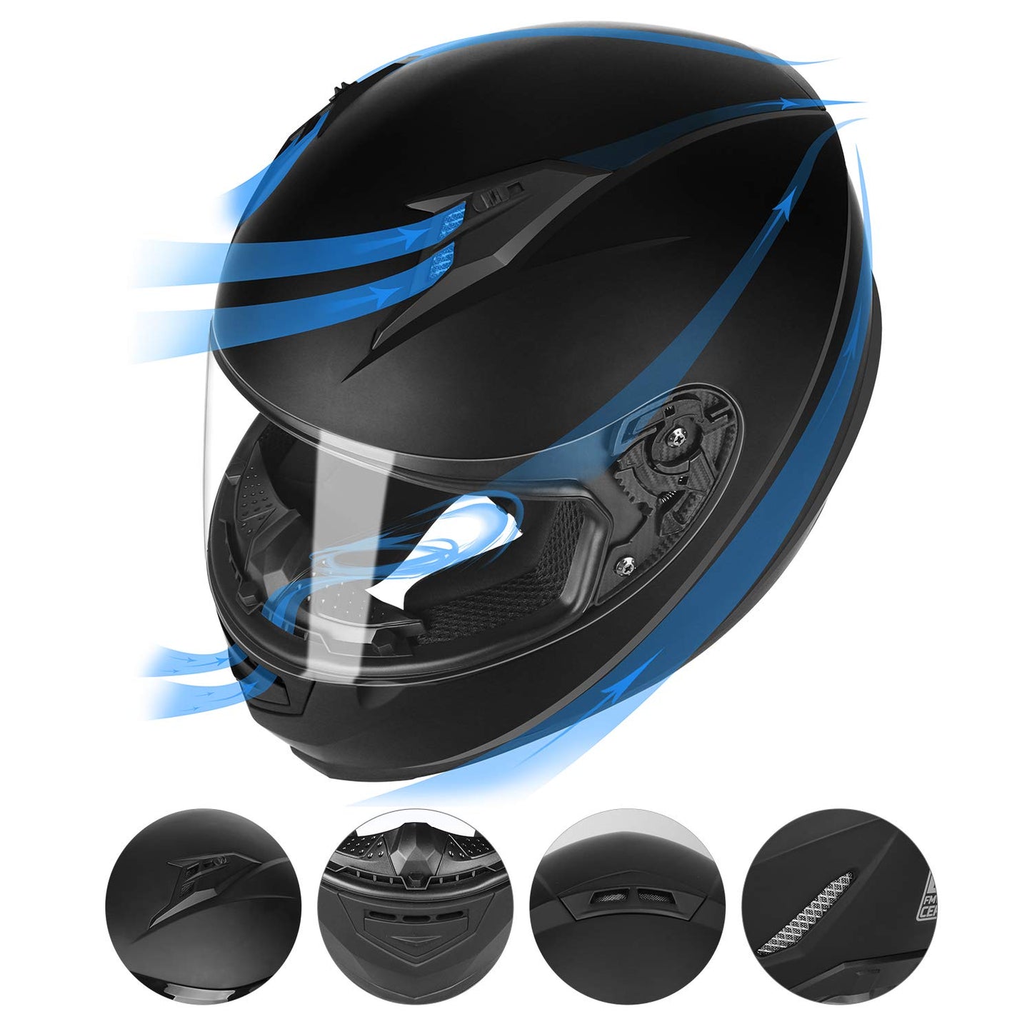 GLX GX11 Compact Motorcycle Helmet - Camo, Large - Full Face w/ Tinted Visor, DOT Approved